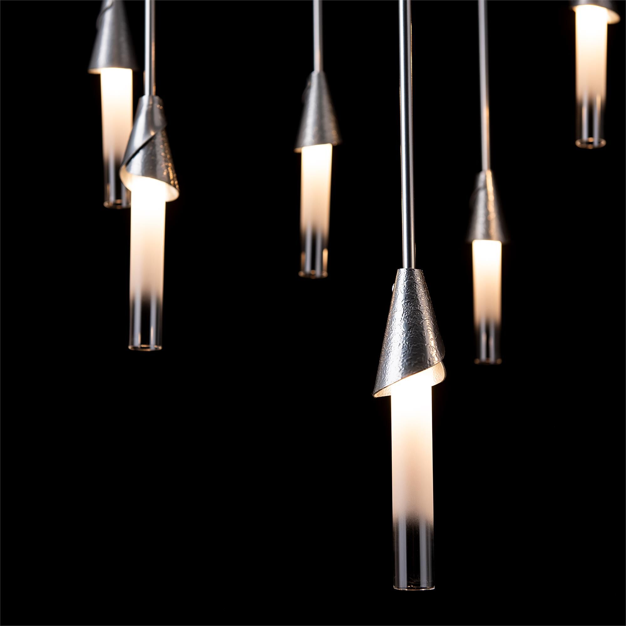 Shown in Sterling finish and Frosted glass