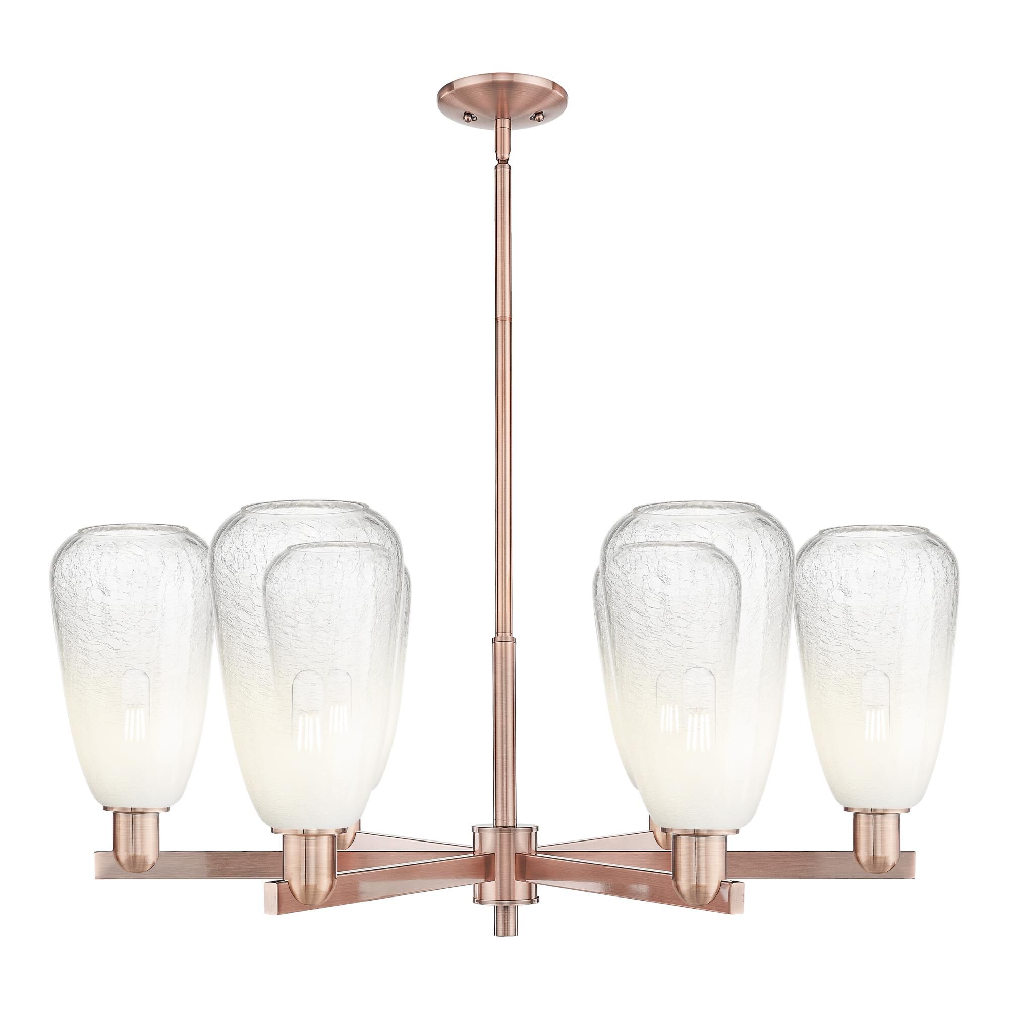 Shown in Antique Copper finish and Opal glass