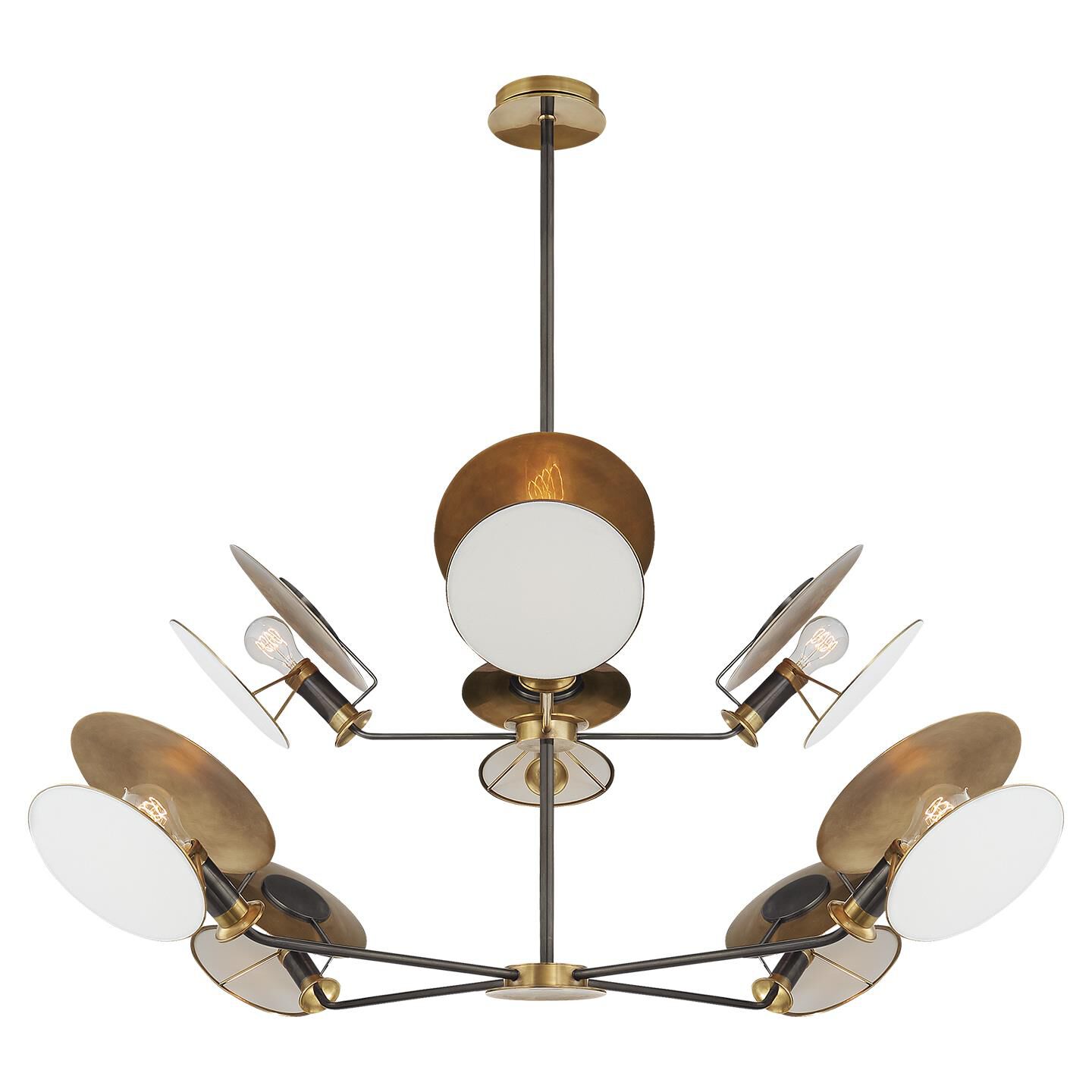 Shown in Bronze And Hand-Rubbed Antique Brass finish and Linen shade