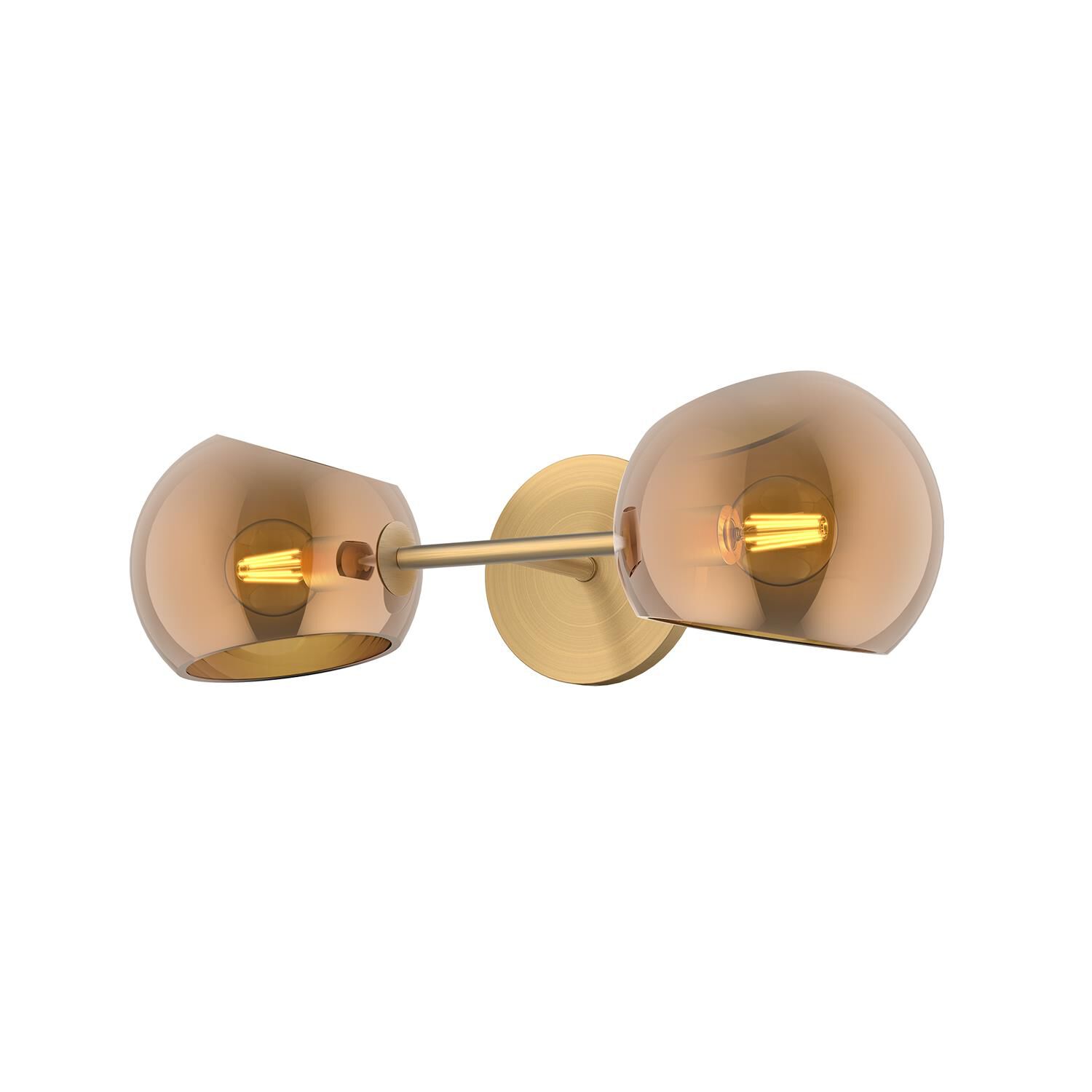 Shown in Brushed Gold finish and Copper glass