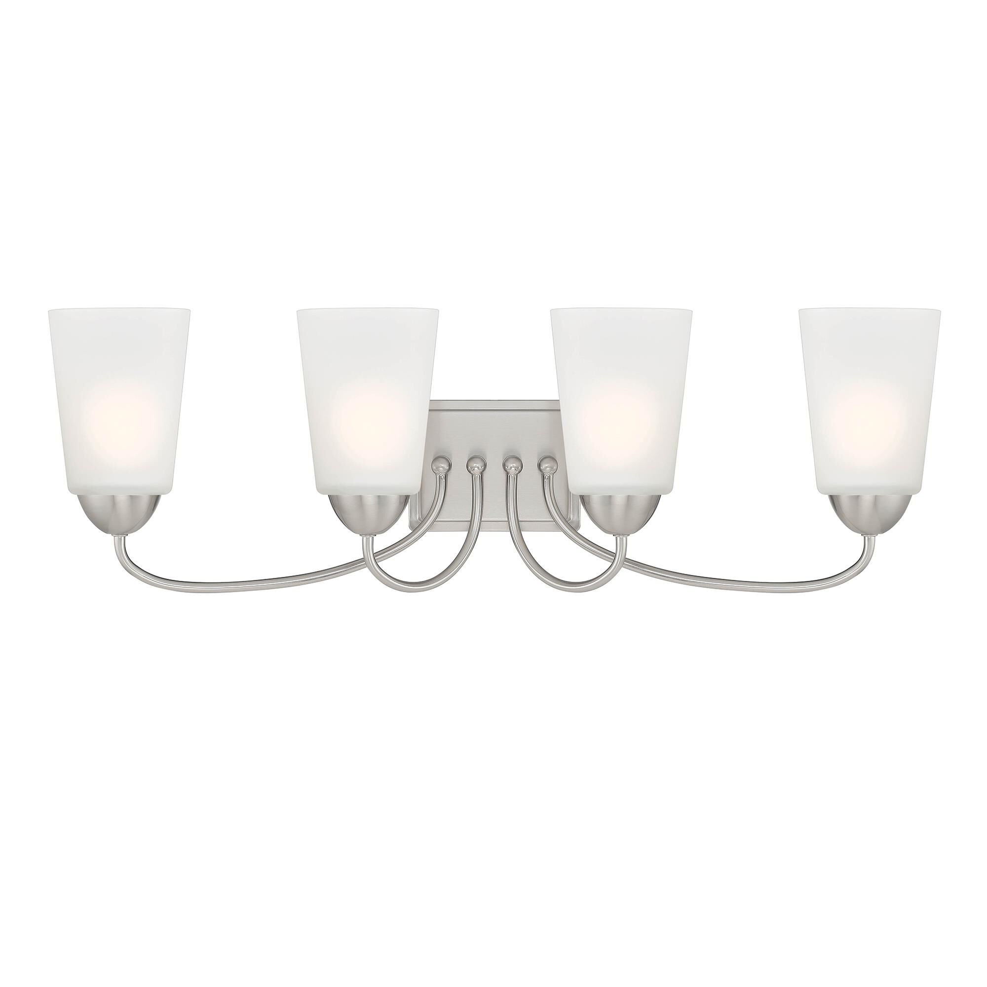 Shown in Brushed Nickel finish and Frosted glass