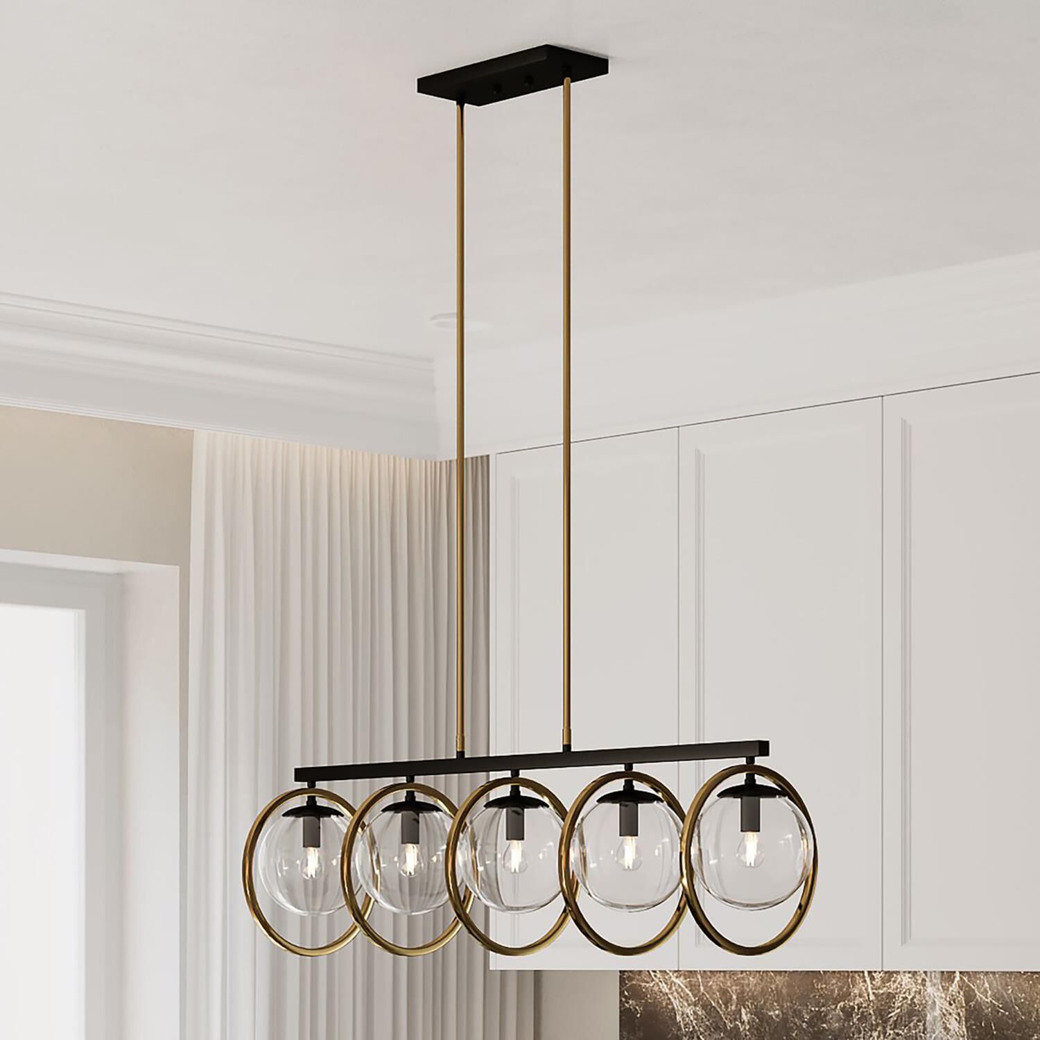 Lugano 44 Inch 5 Light Linear Suspension Light by Artcraft