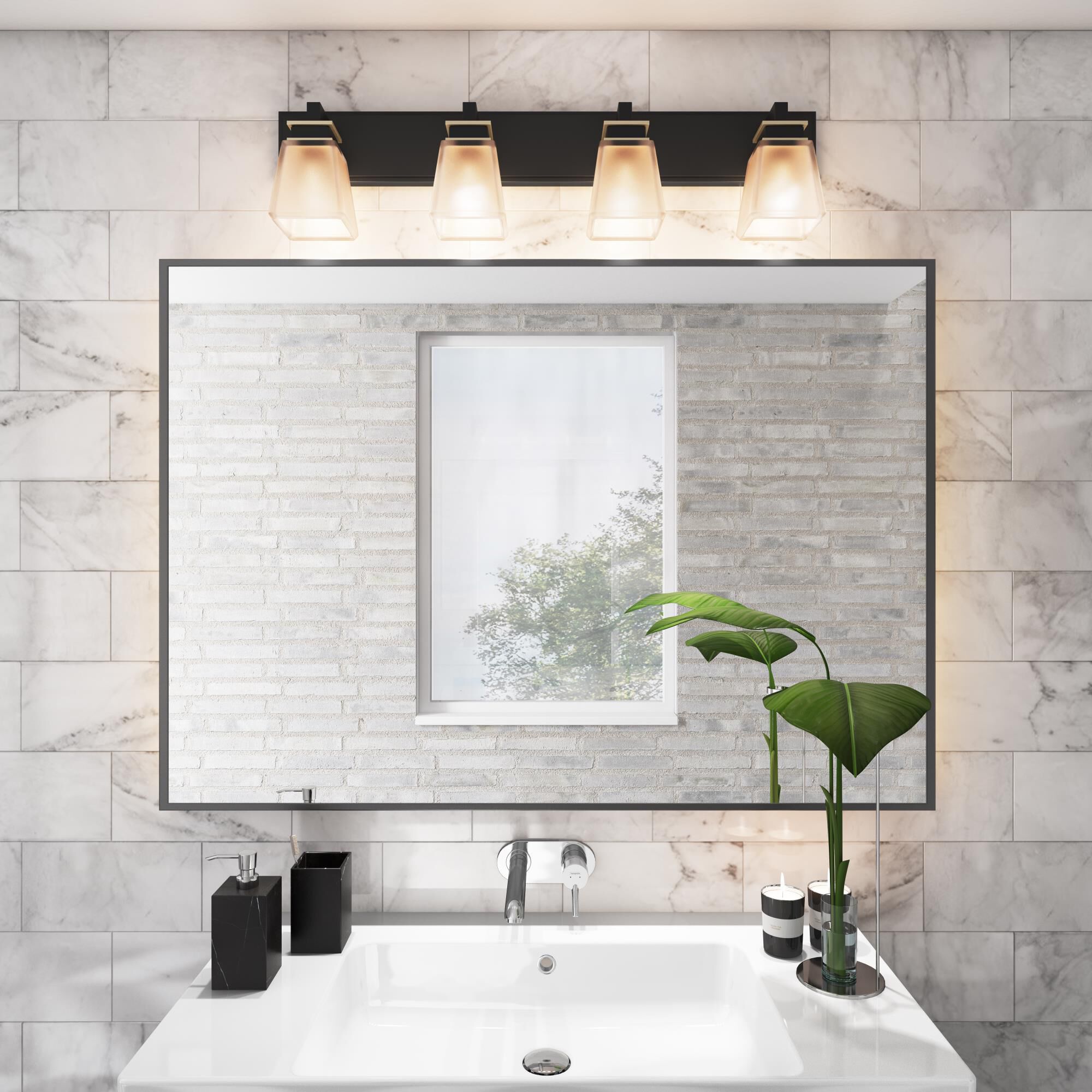 Shown in Black and Brushed Nickel finish