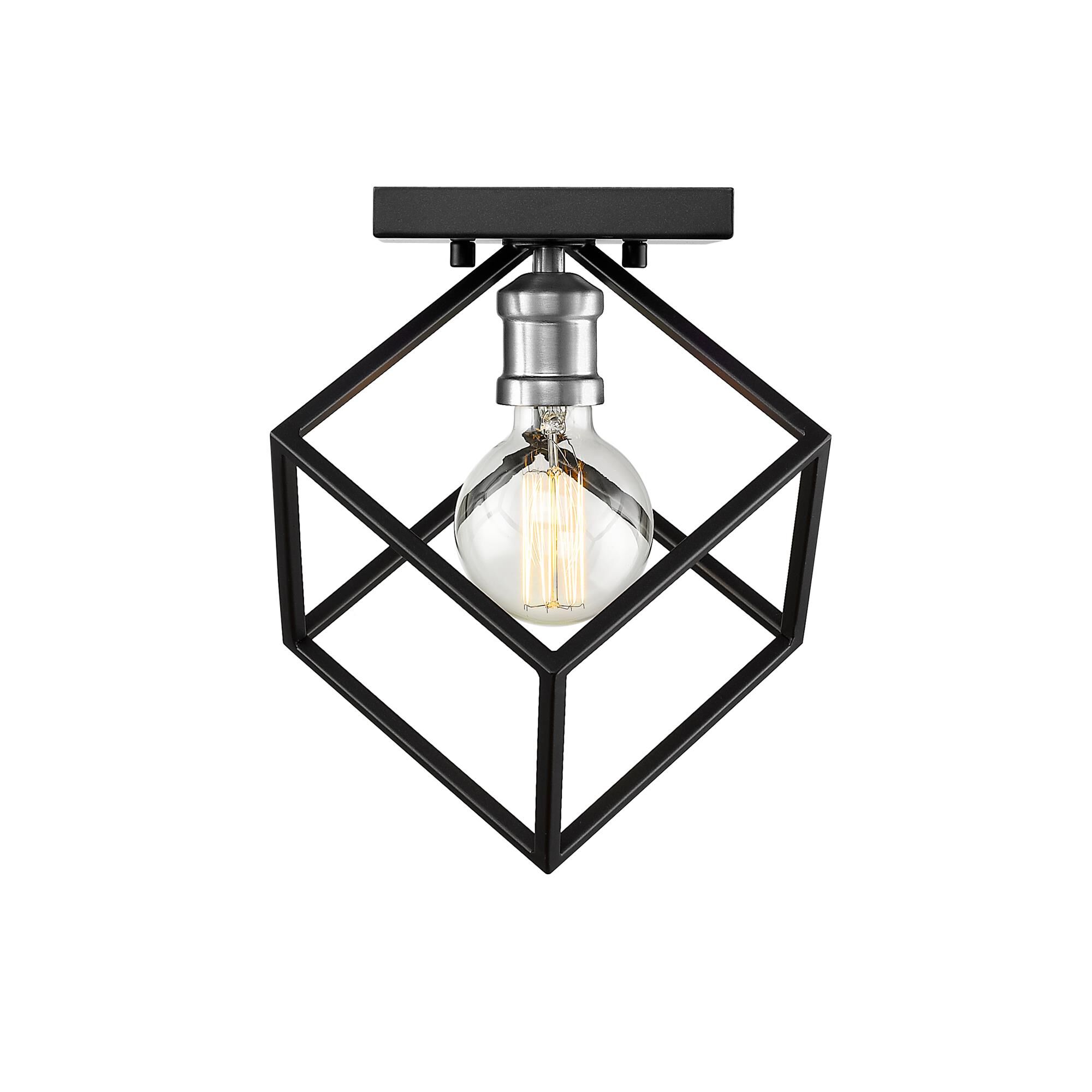 Shown in Matte Black + Brushed Nickel finish and --- glass and --- shade