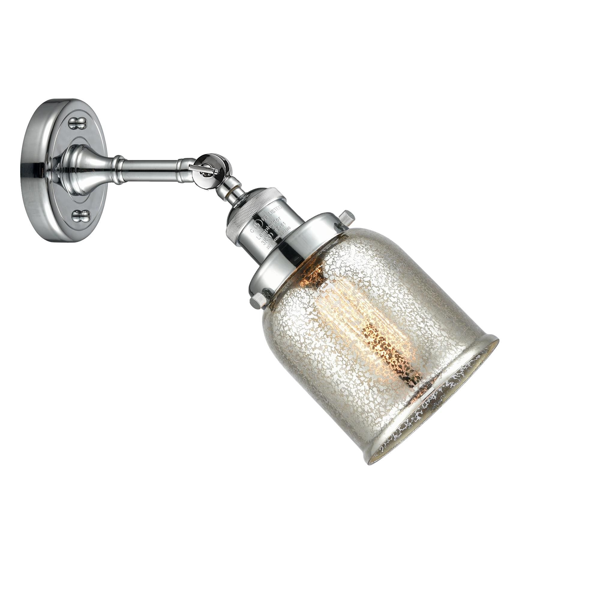 Shown in Polished Chrome finish and Silver Mercury glass and None accent