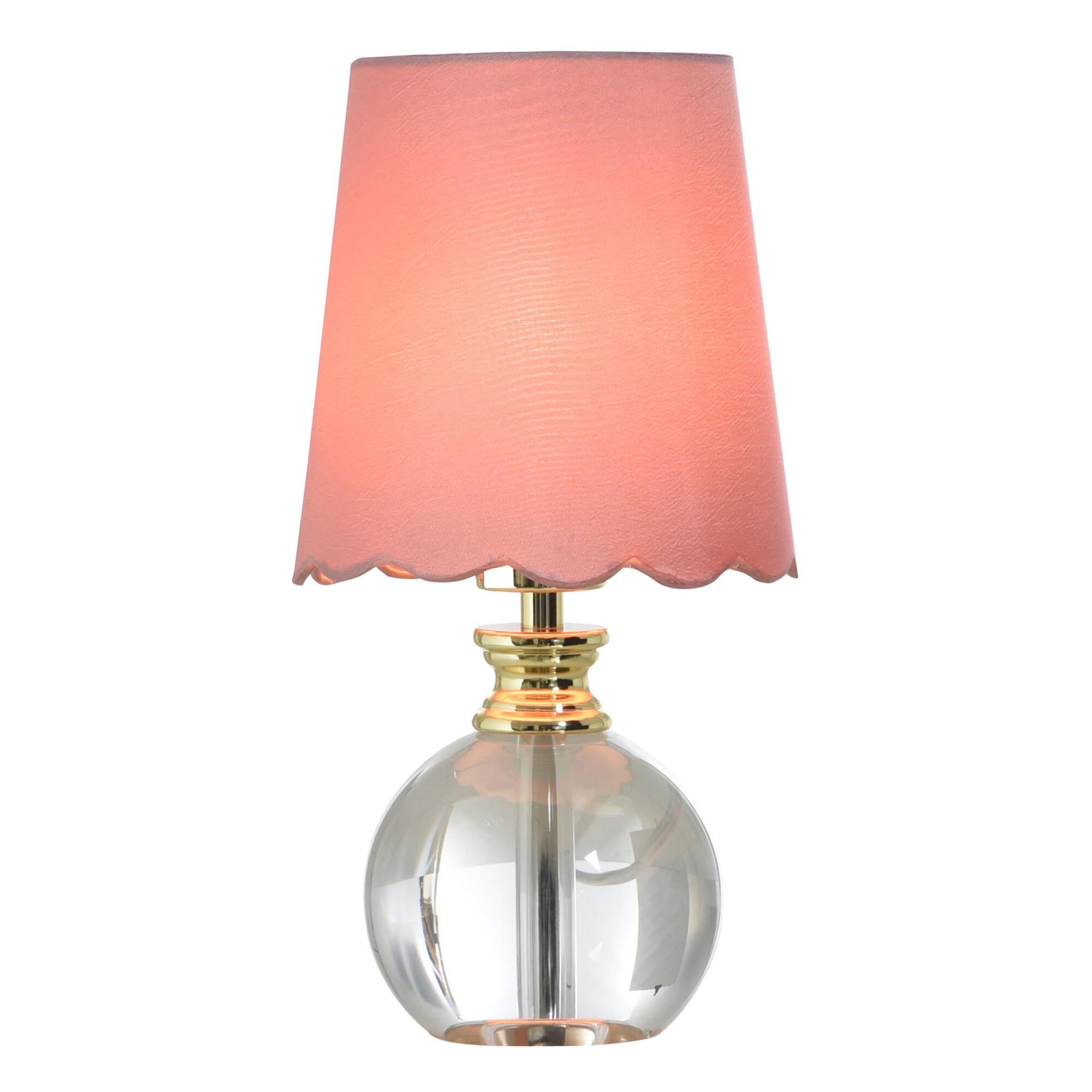 Shown in Clear and Polished Gold finish and Pink shade
