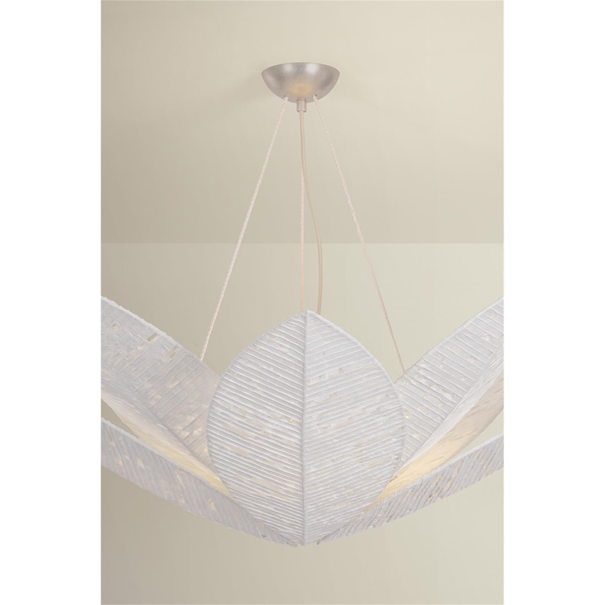 Shown in Warm Silver Leaf finish and Handmade Paper shade