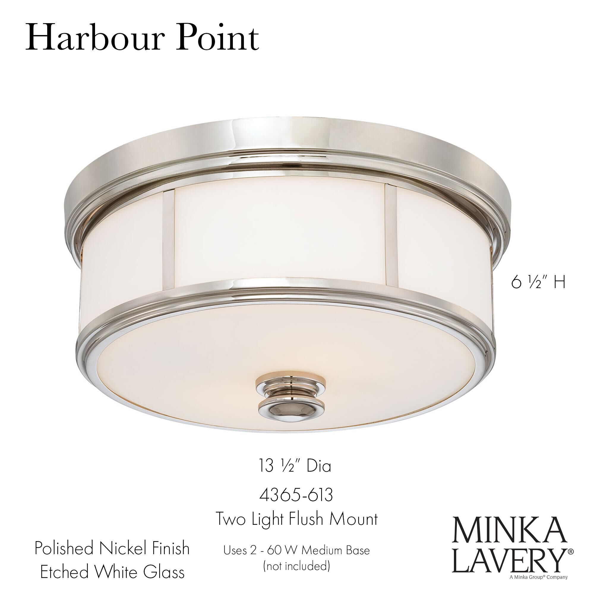 Harbour Point 13 Inch 2 Light Flush Mount by Minka Lavery
