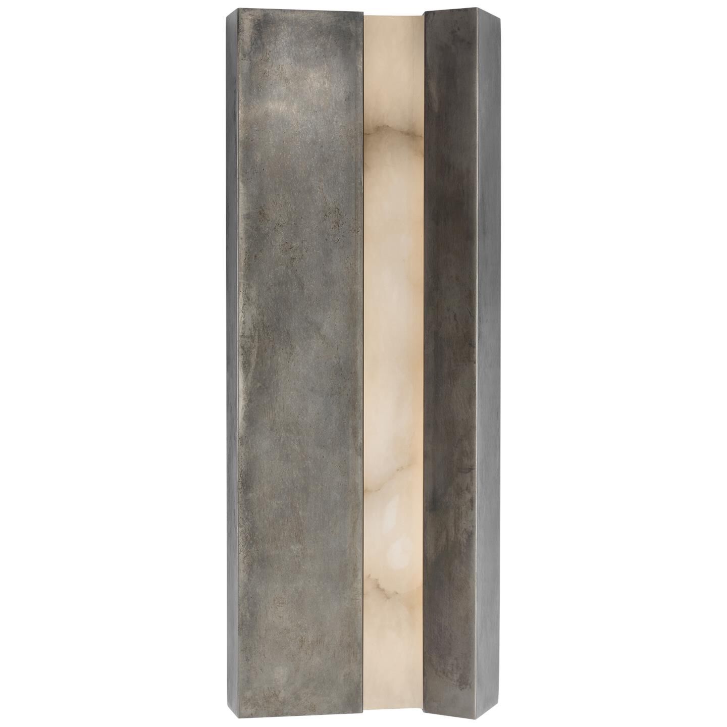 Shown in Mottled Pewter finish and Alabaster shade