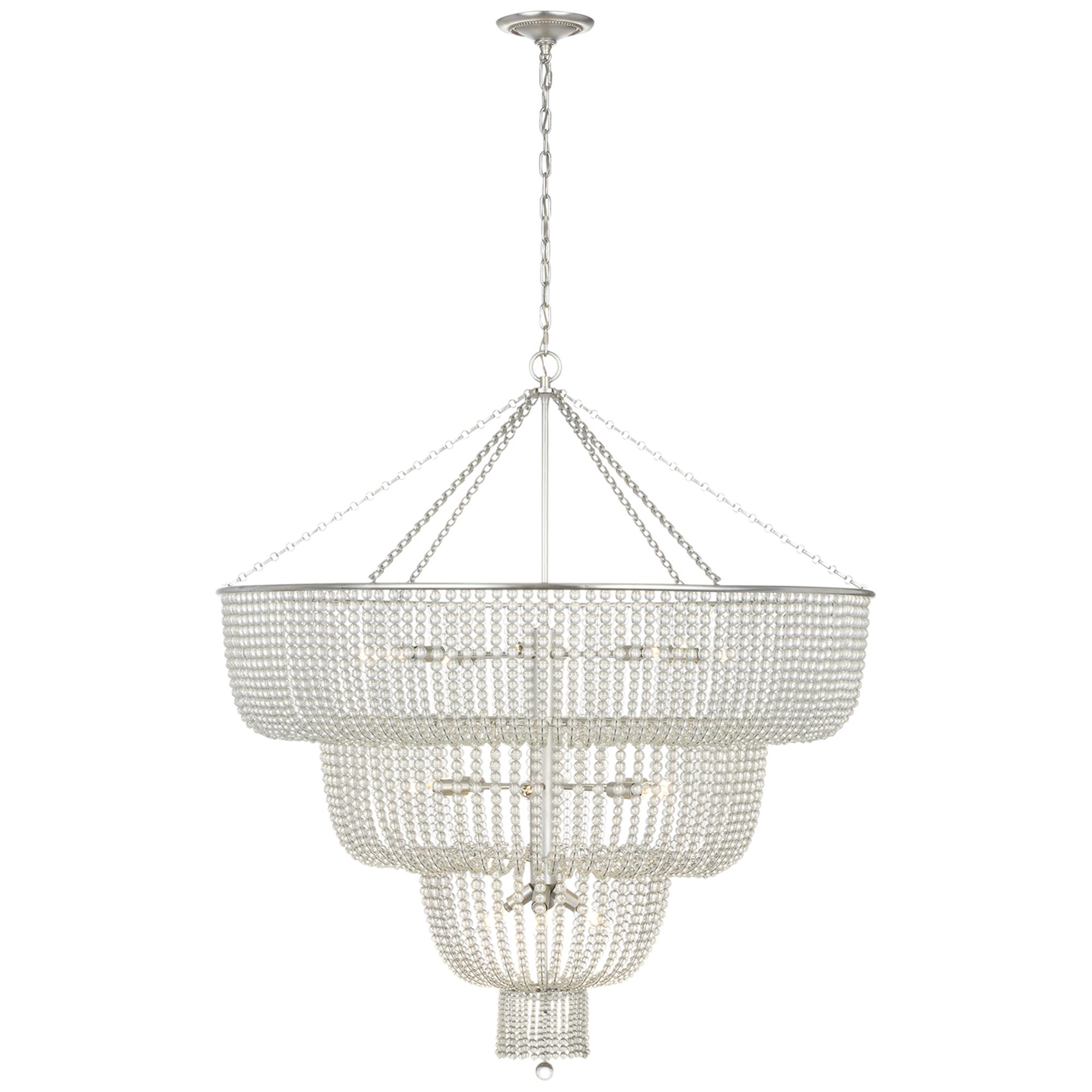 Shown in Burnished Silver Leaf finish and Clear glass