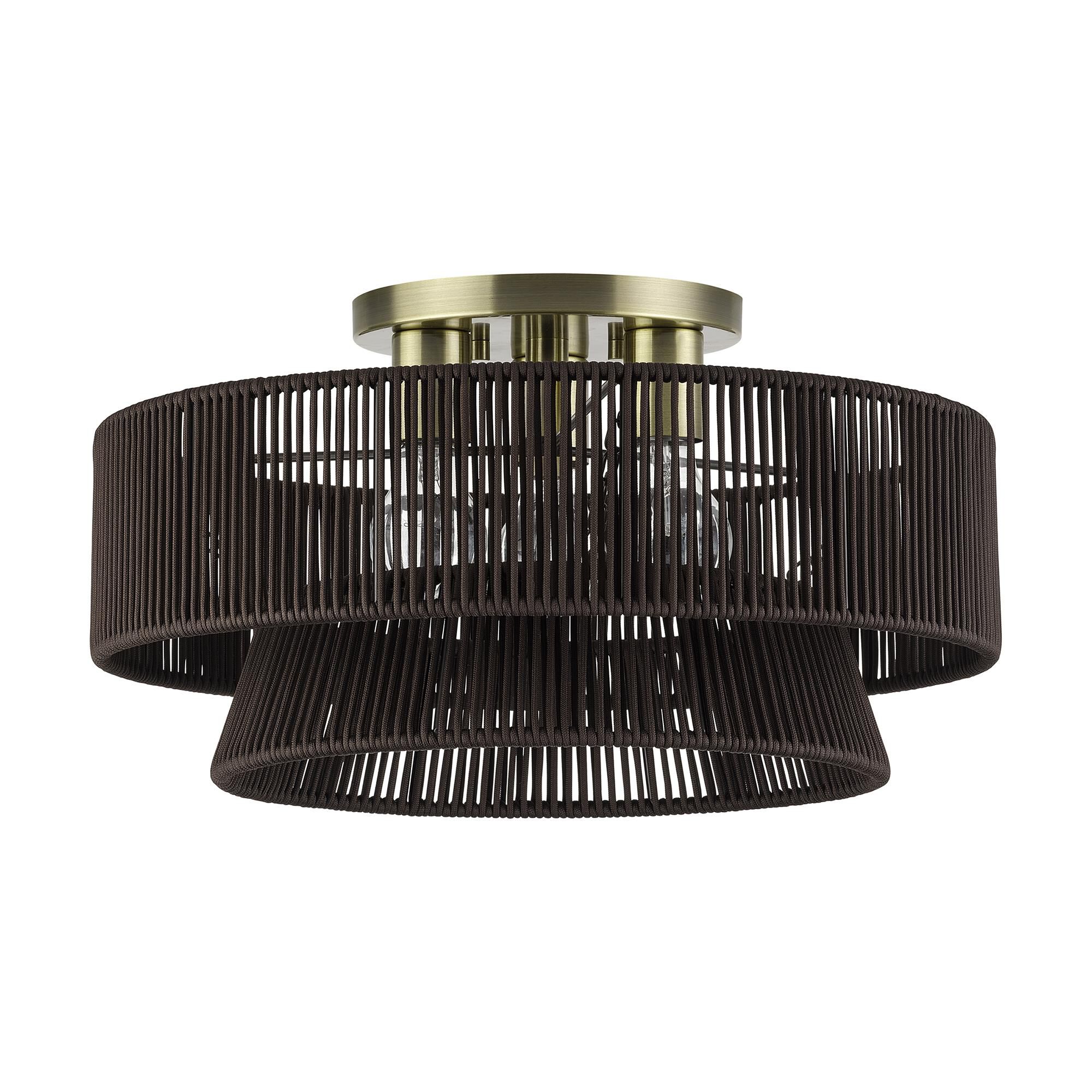 Florell 18 Inch Semi Flush Mount by Livex Lighting