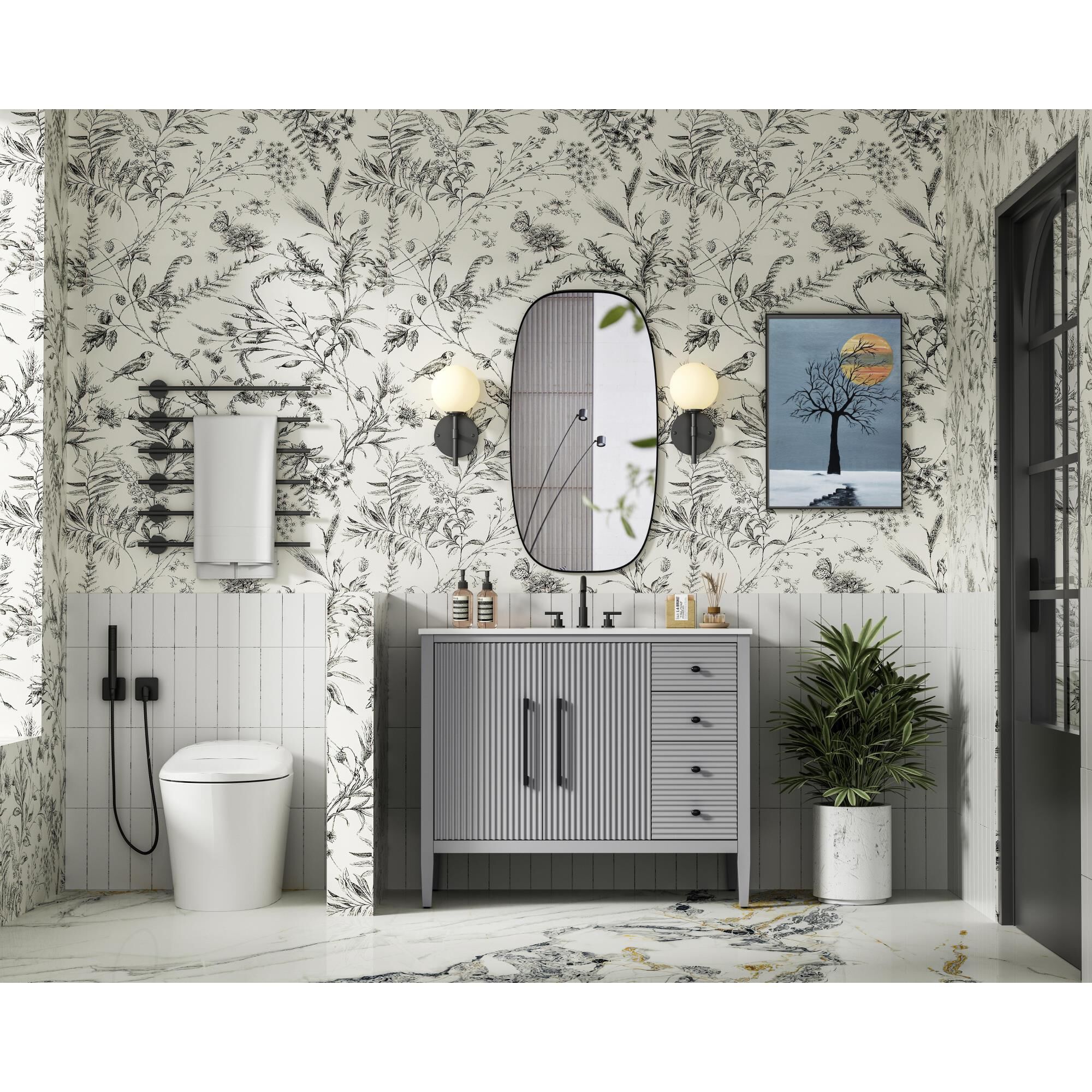 Shown in Grey finish