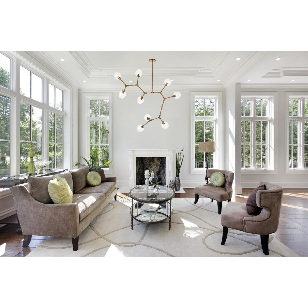 Cavoli 79 Inch 9 Light Linear Suspension Light by Elegant Lighting