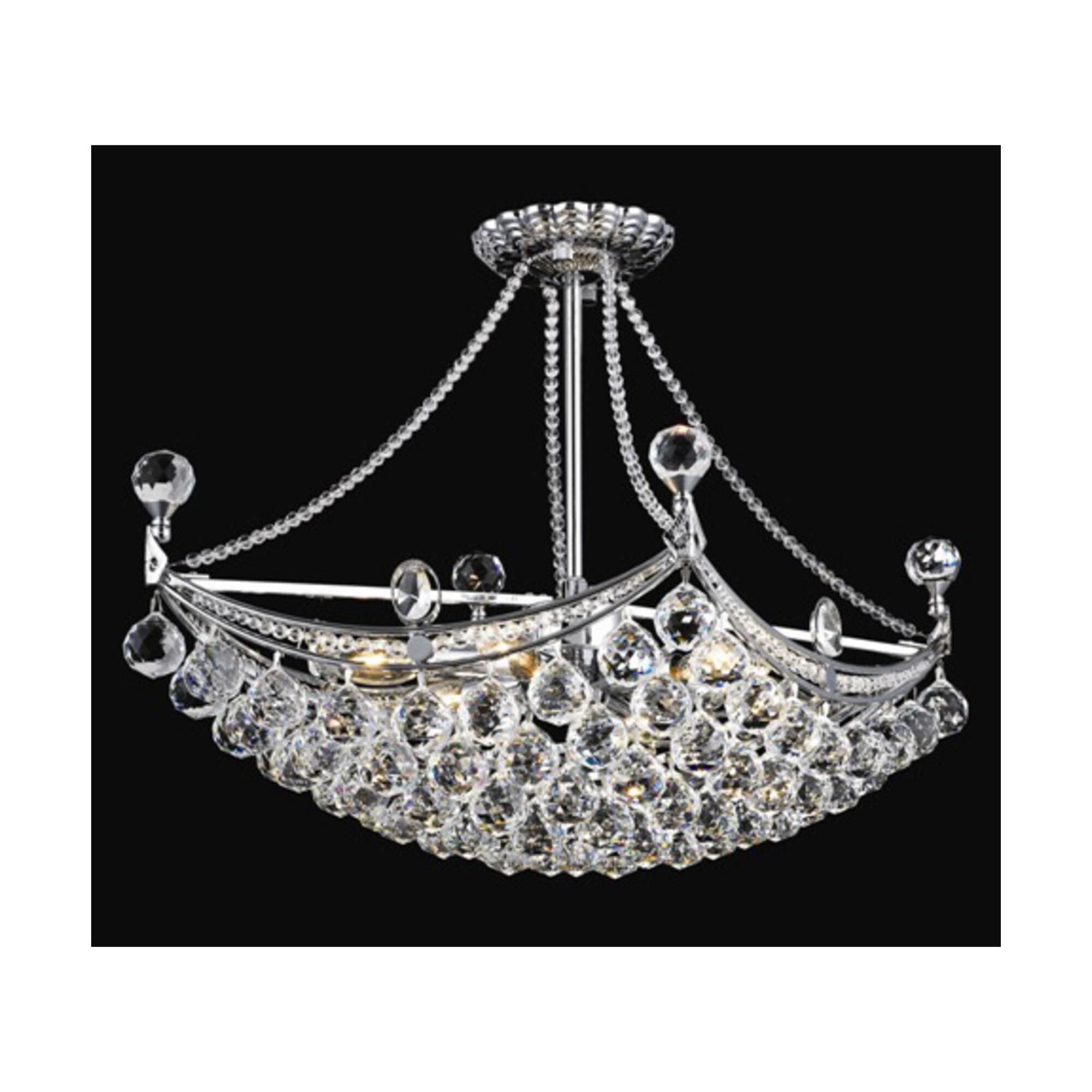 Corona 24 Inch 6 Light Semi Flush Mount by Elegant Lighting