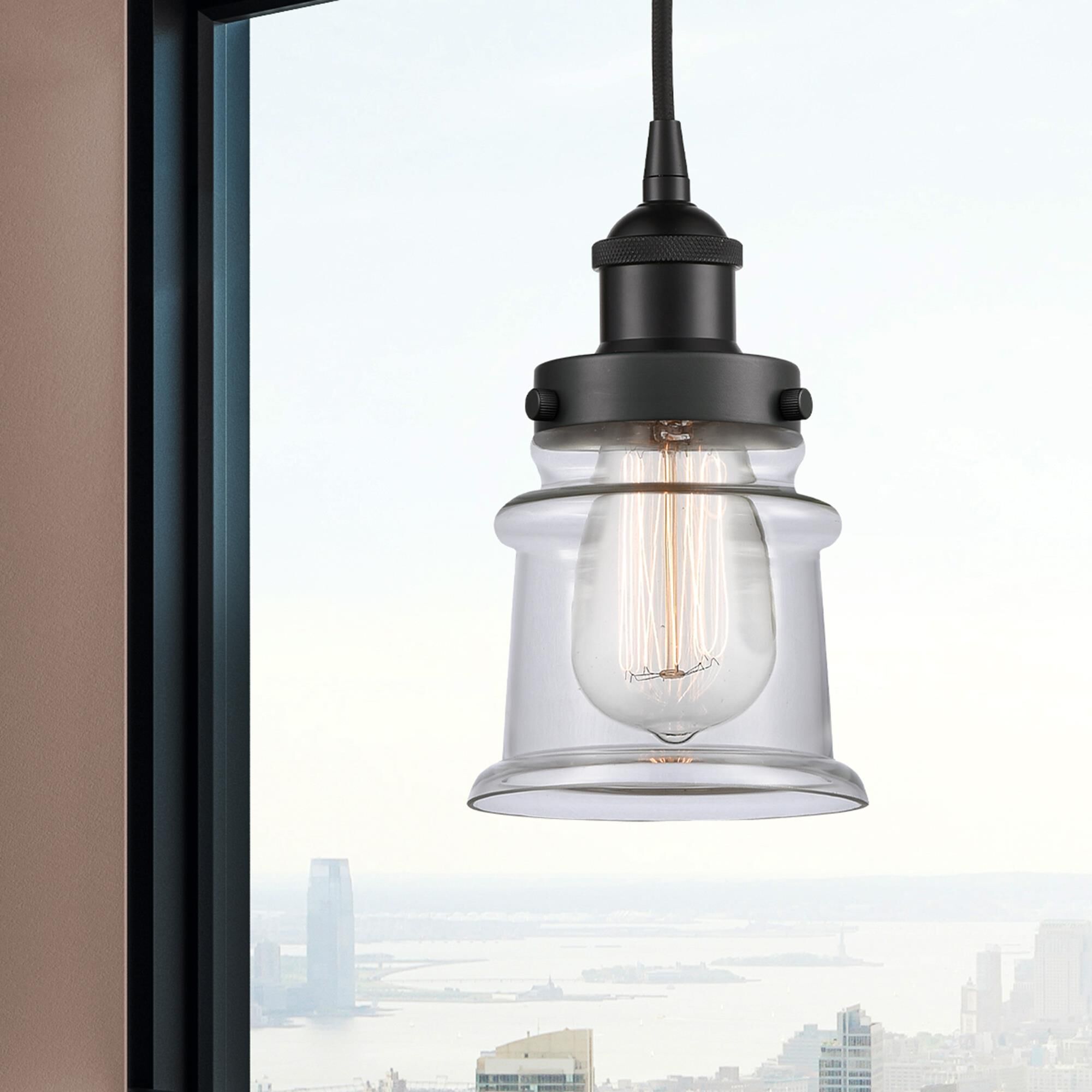 Shown in Matte Black finish and Clear glass