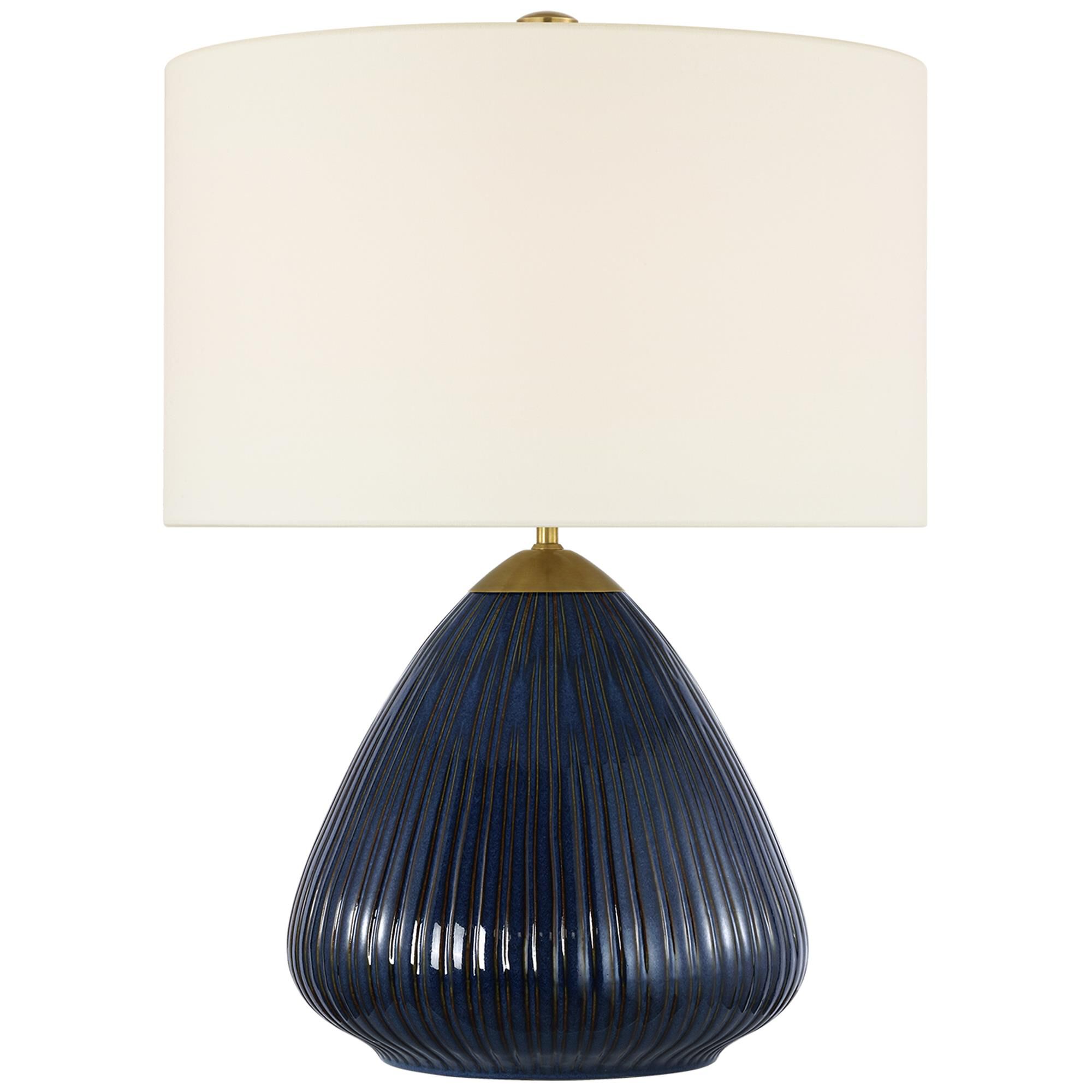 Shown in Mixed Blue Brown finish and Linen shade