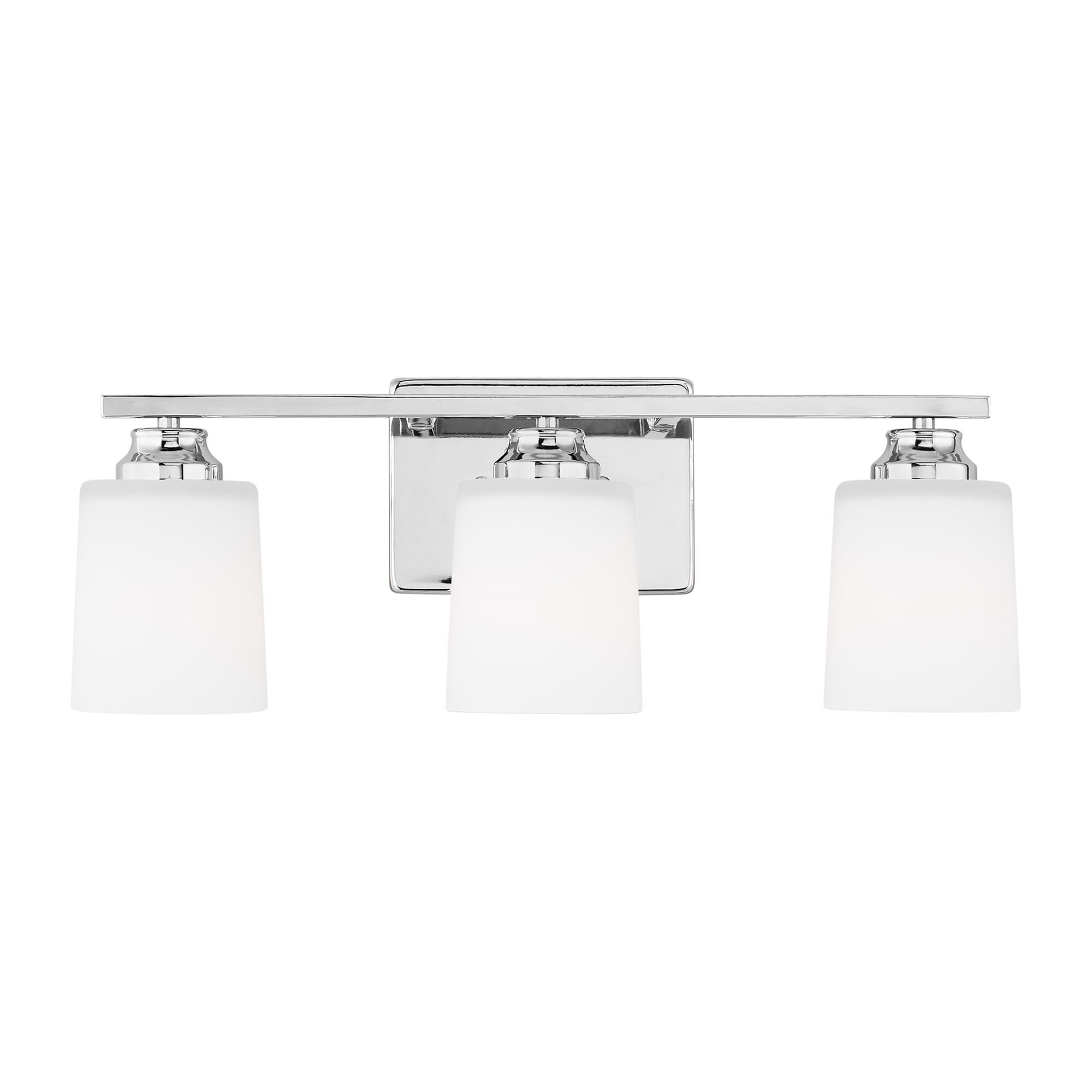 Shown in Chrome finish and Etched / White Inside Glass s shade