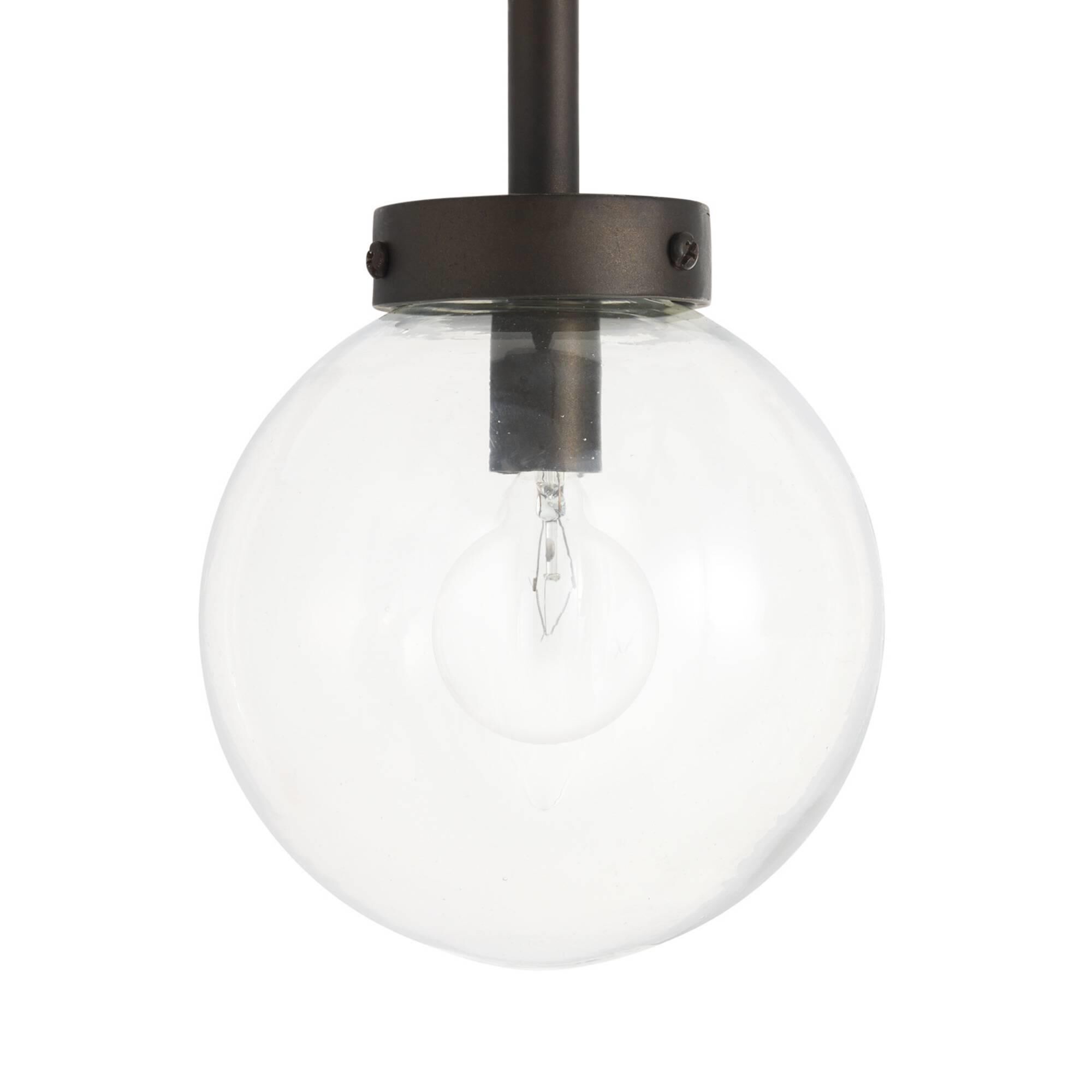 Shown in Bronze finish and Clear glass
