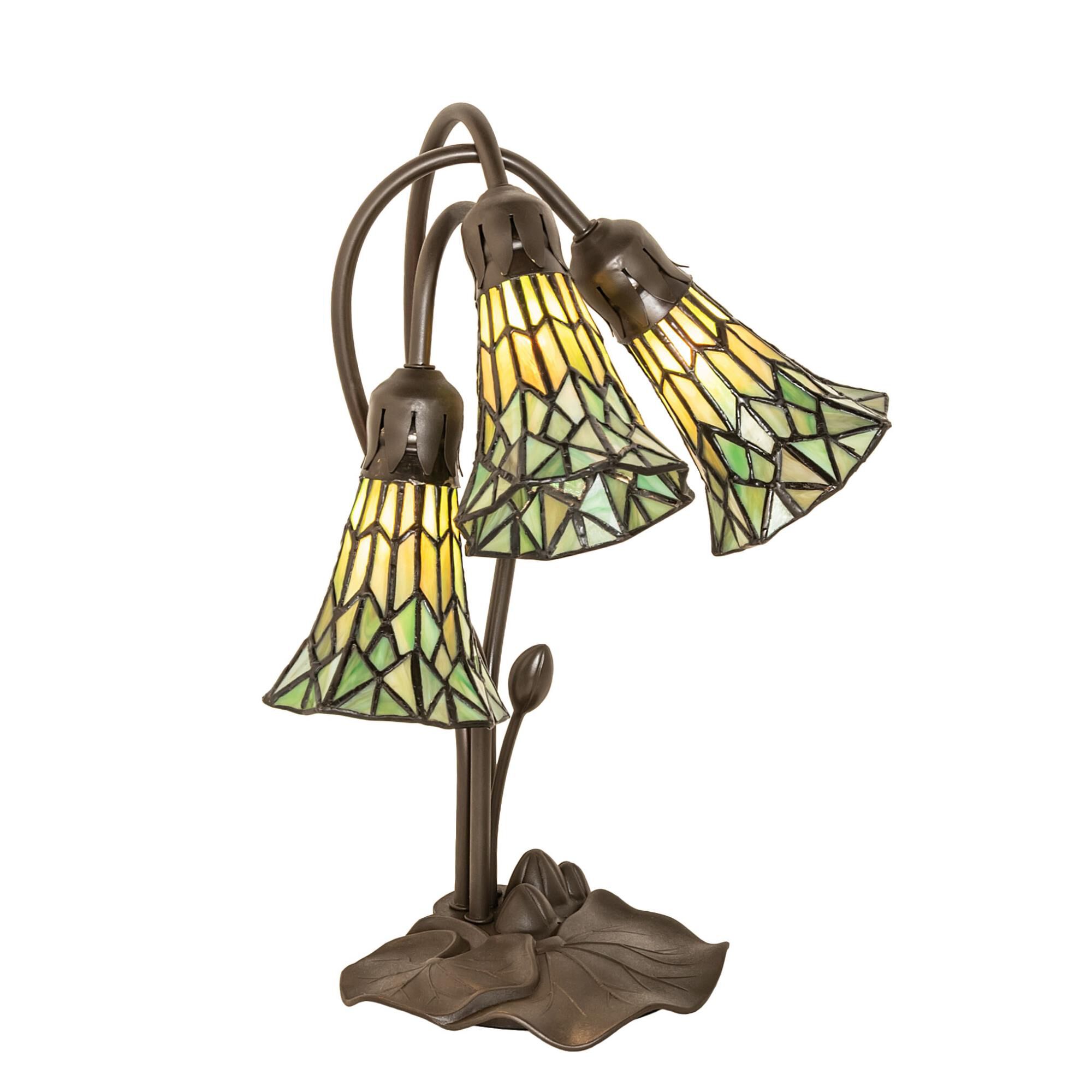 Stained Glass Pond Lily 16 Inch Accent Lamp by Meyda Lighting