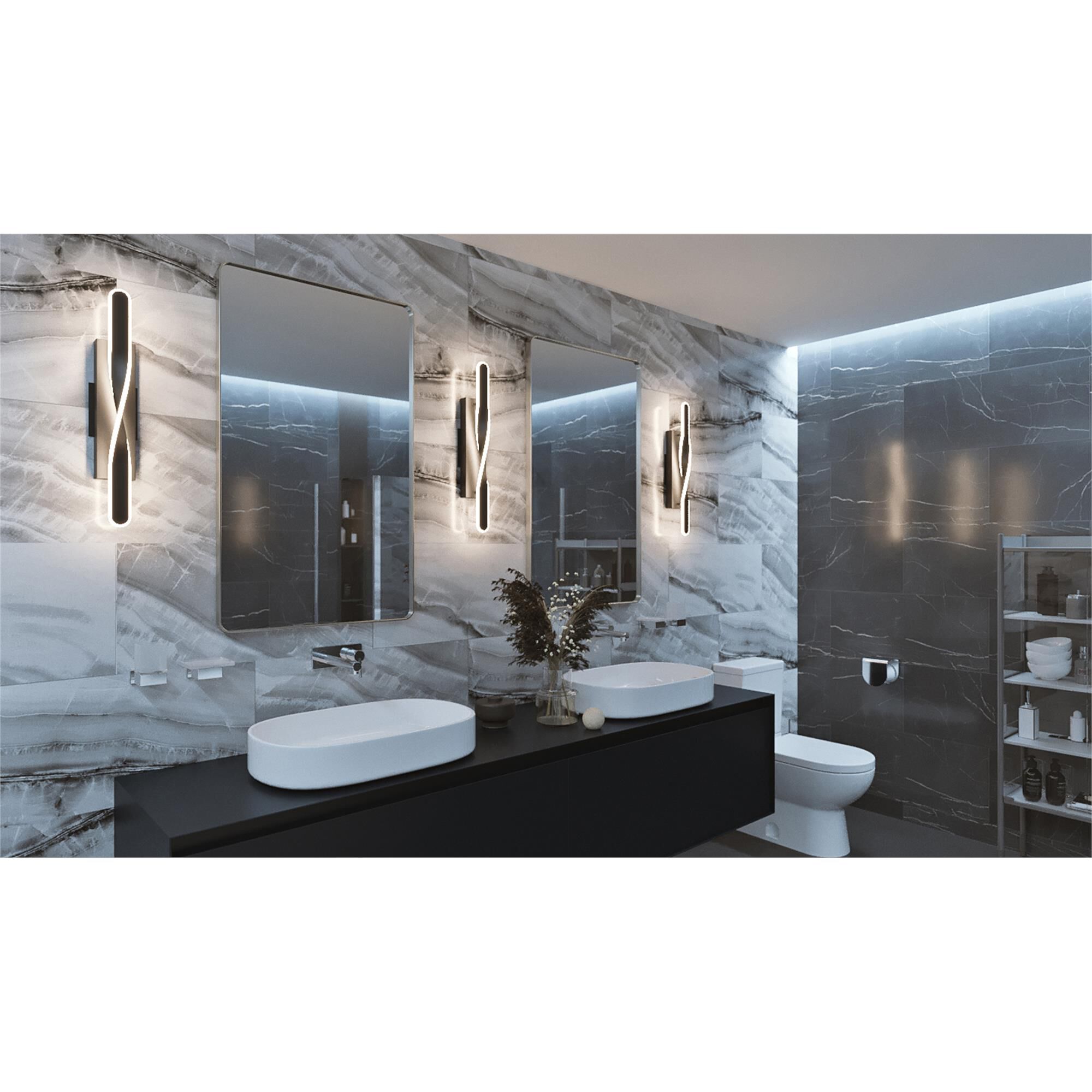 Shown in Black finish and White Acrylic shade