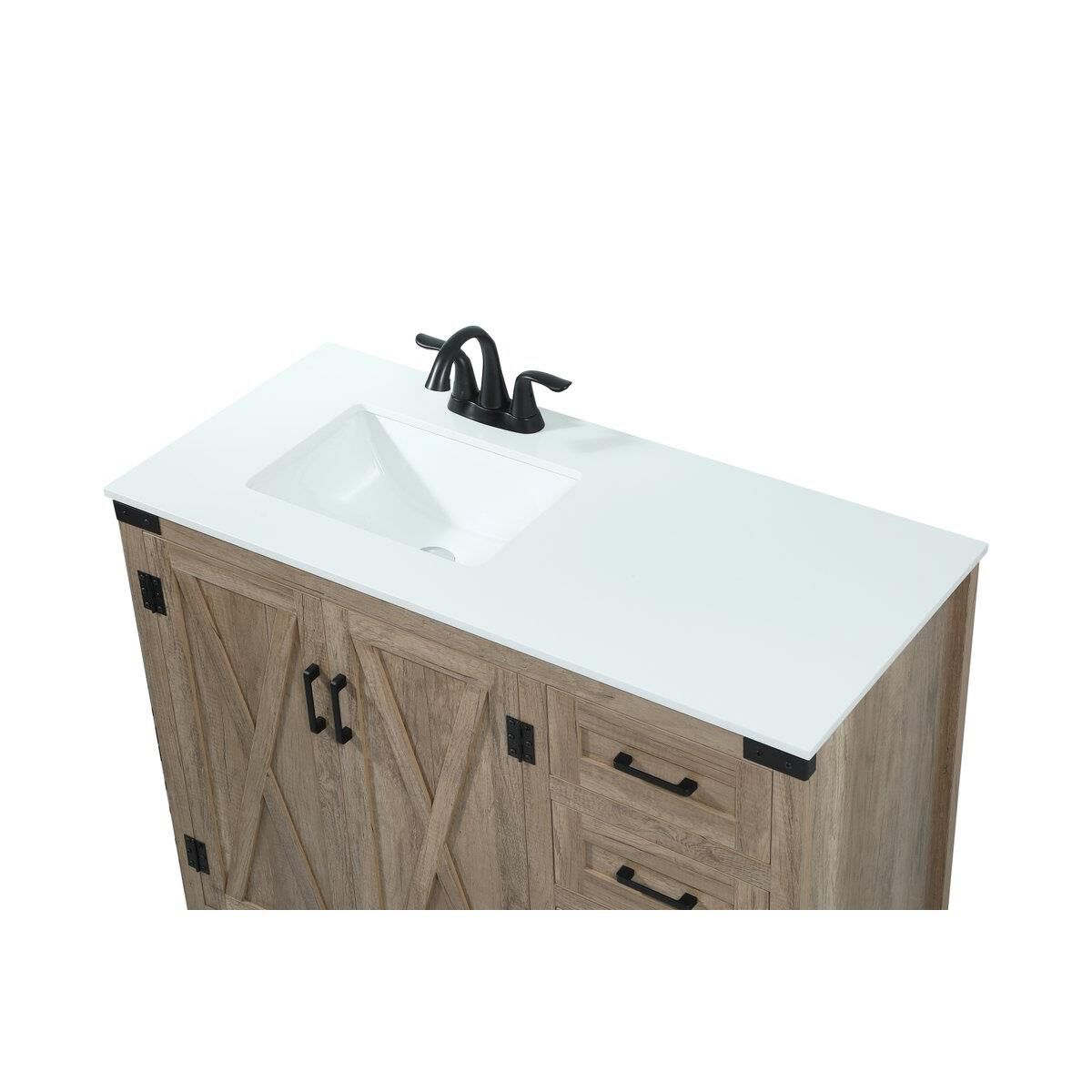 Shown in Natural Oak finish and Without Backsplash accent