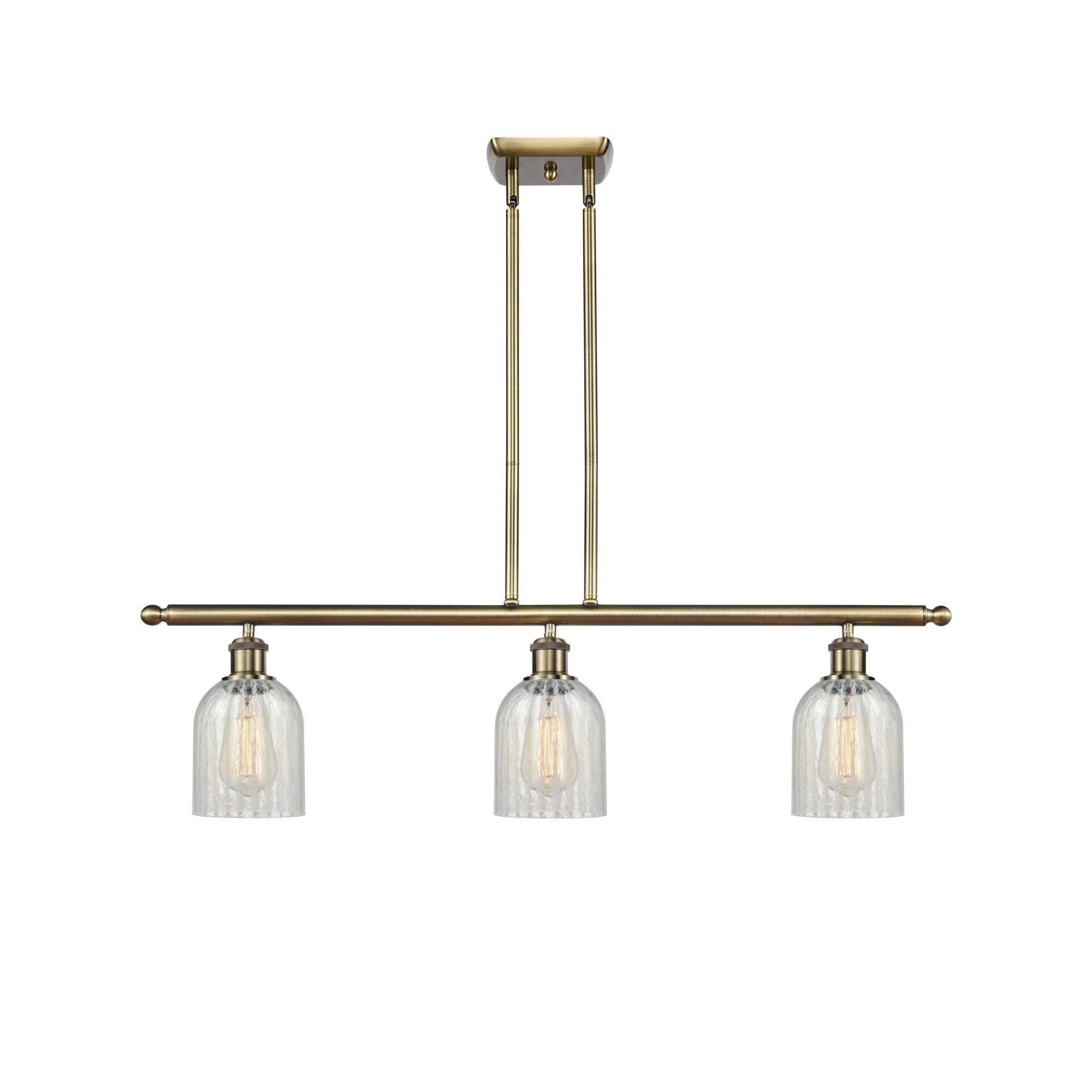Shown in Antique Brass finish and Bell glass and Glass shade