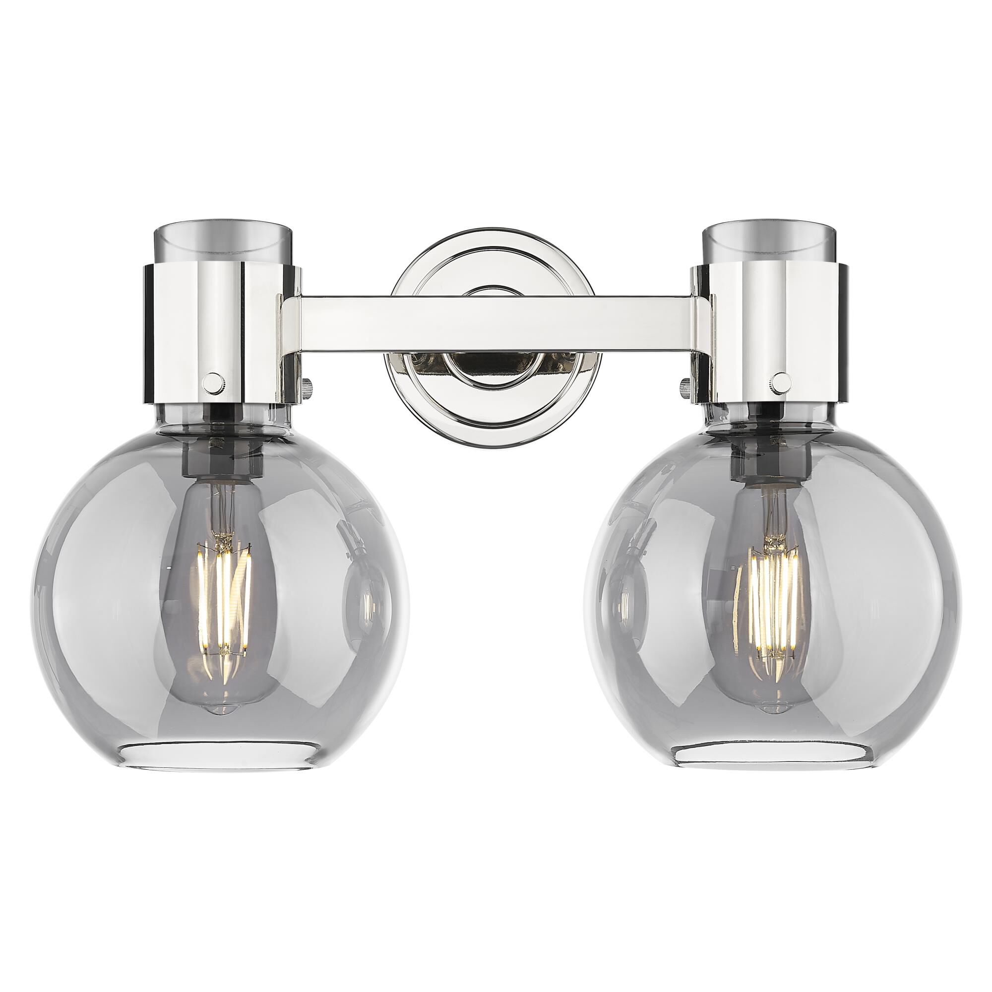 Shown in Polished Nickel finish and Light Smoke glass