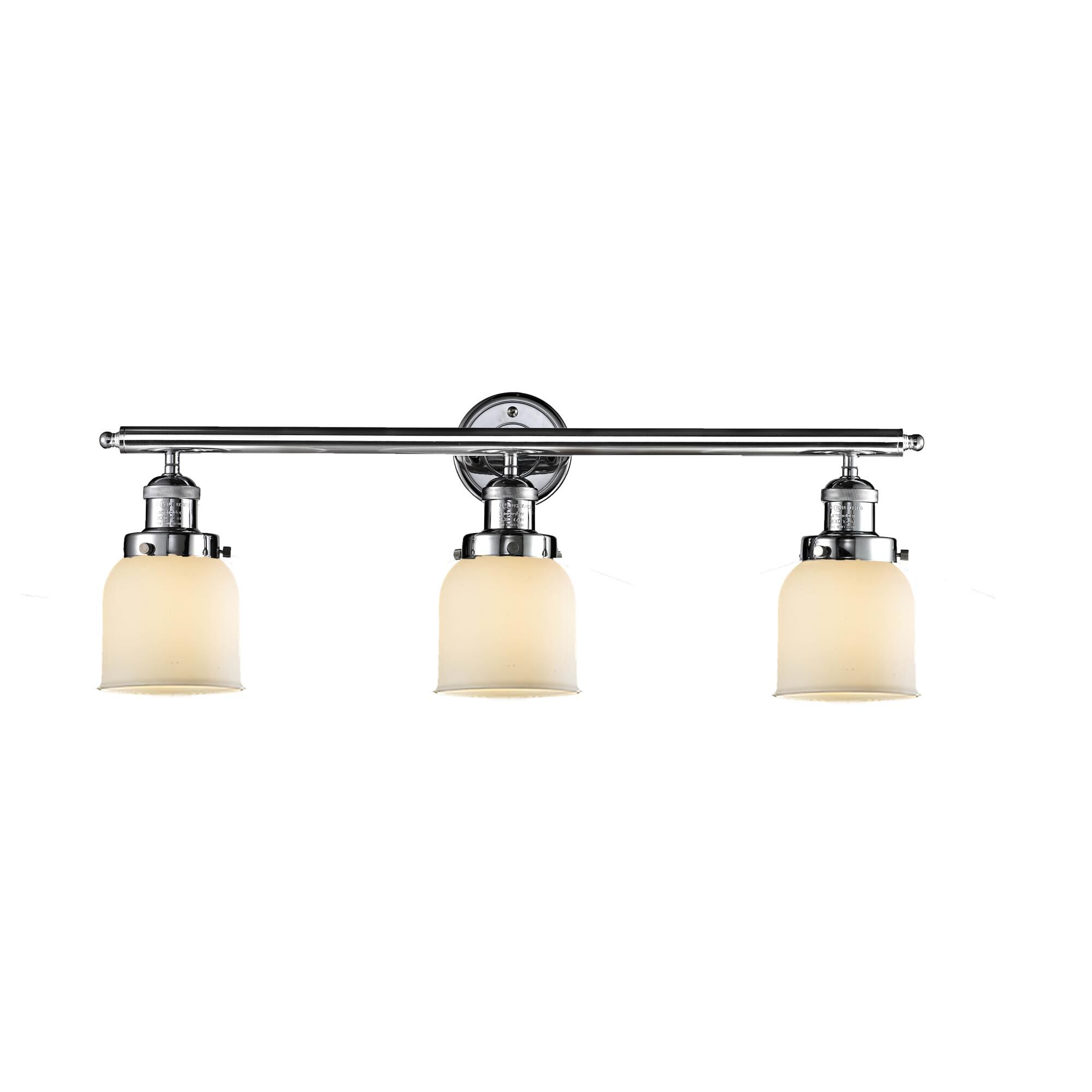 Shown in Polished Chrome finish and Matte White Cased glass