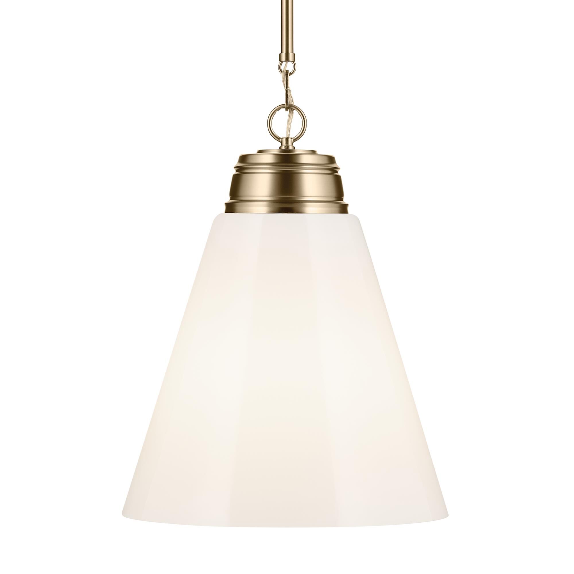 Shown in Champagne Bronze finish and Opal glass