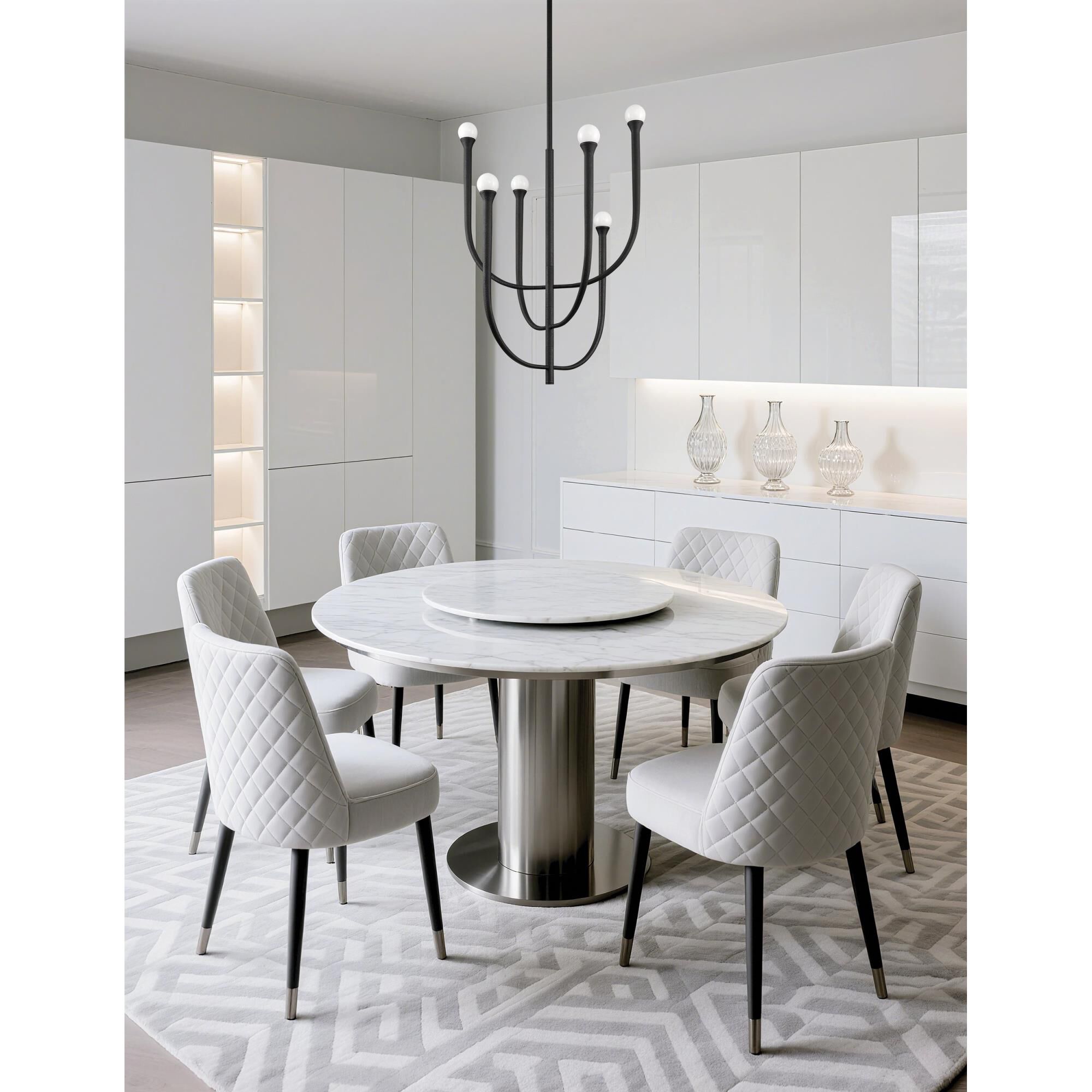 Shown in Plaster Black finish and Opal glass