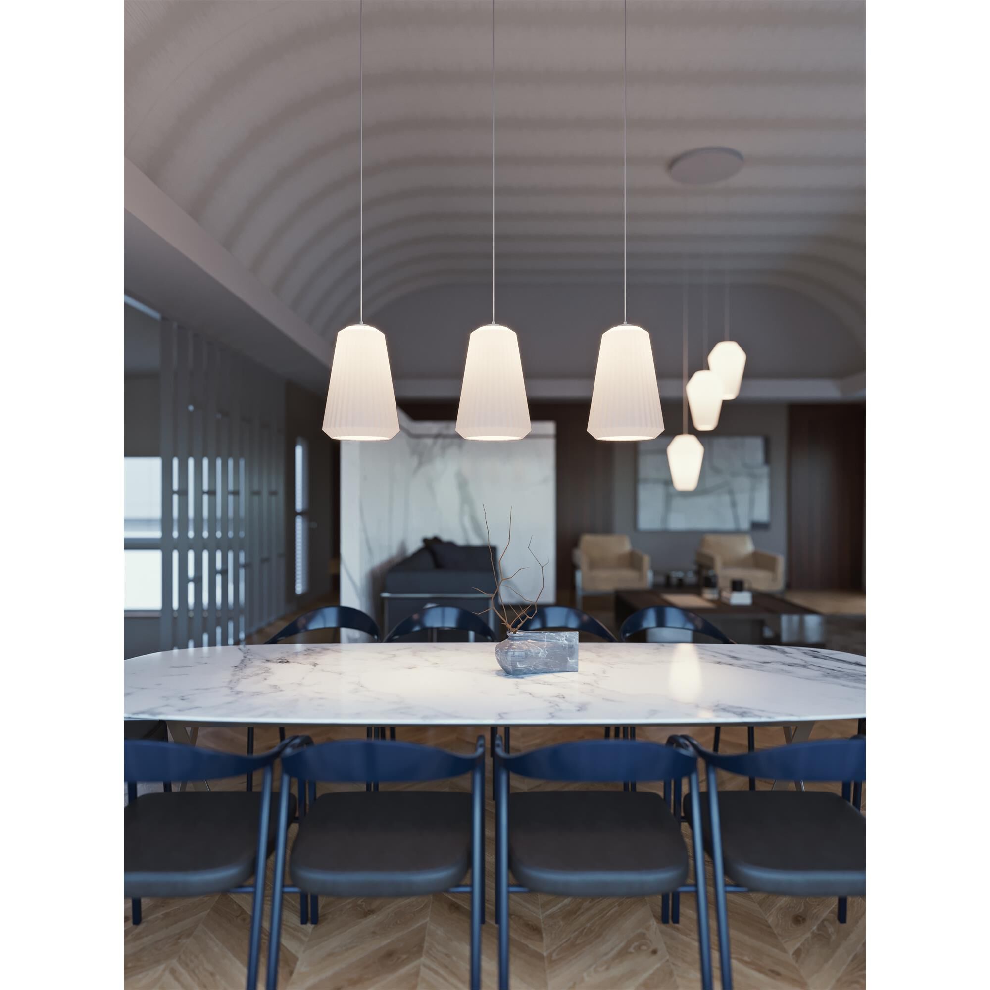 Shown in White finish and White glass