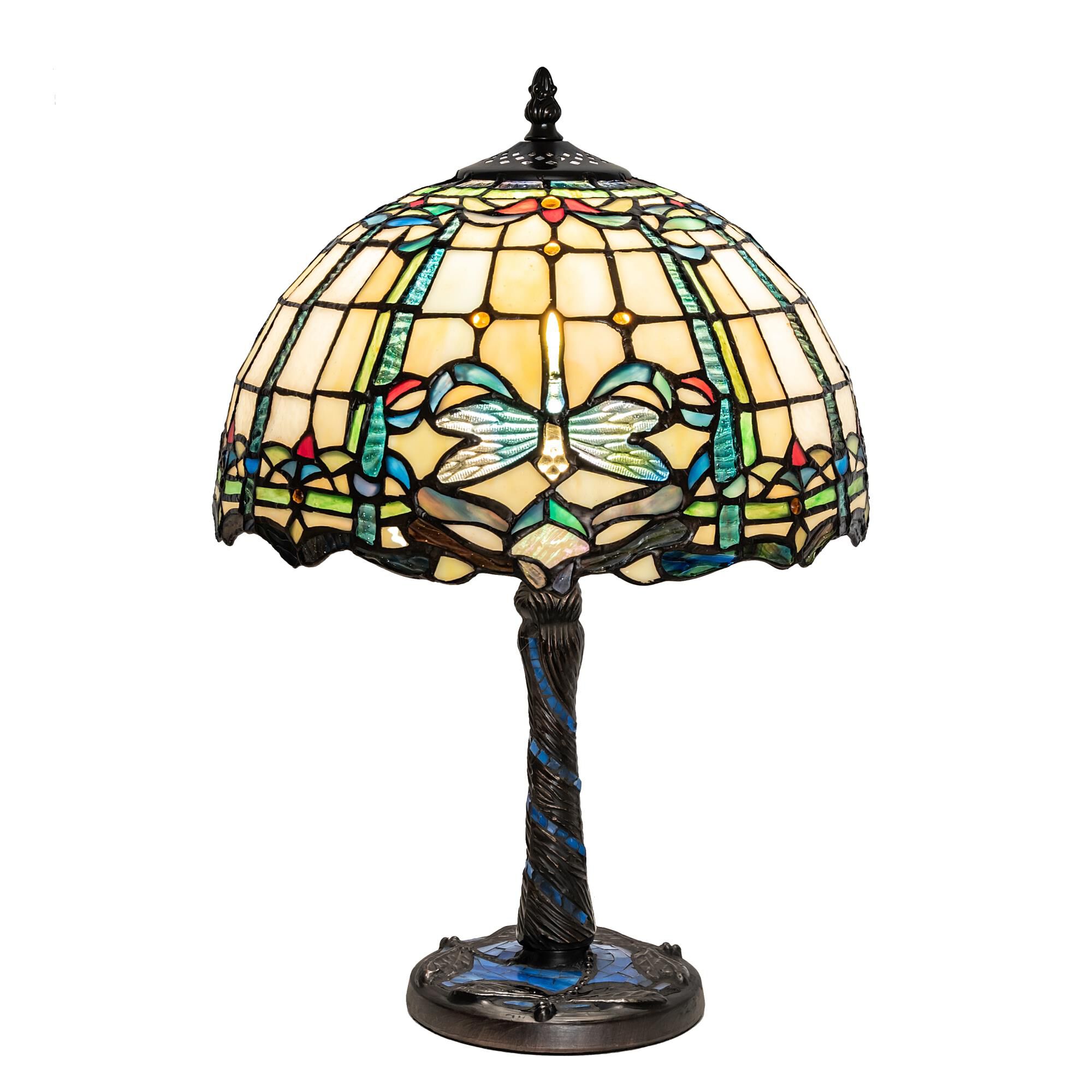 Shown in Mahogany Bronze finish and Coral;Amber /Acrylic;Green;Blue;Chocolate glass