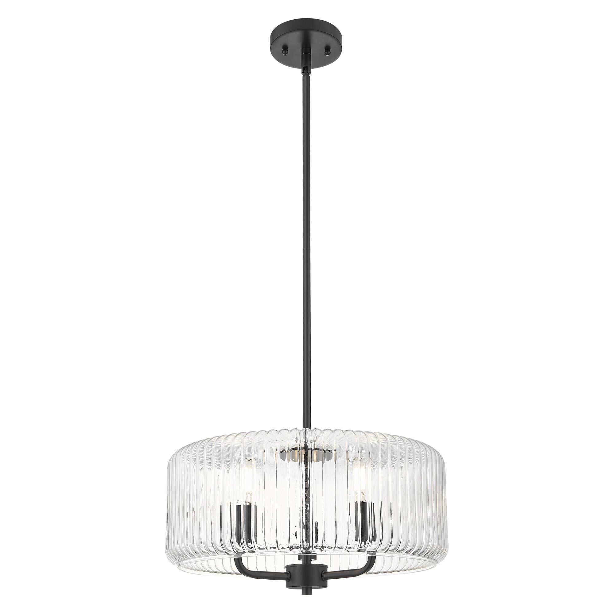 Shown in Matte Black finish and Clear glass