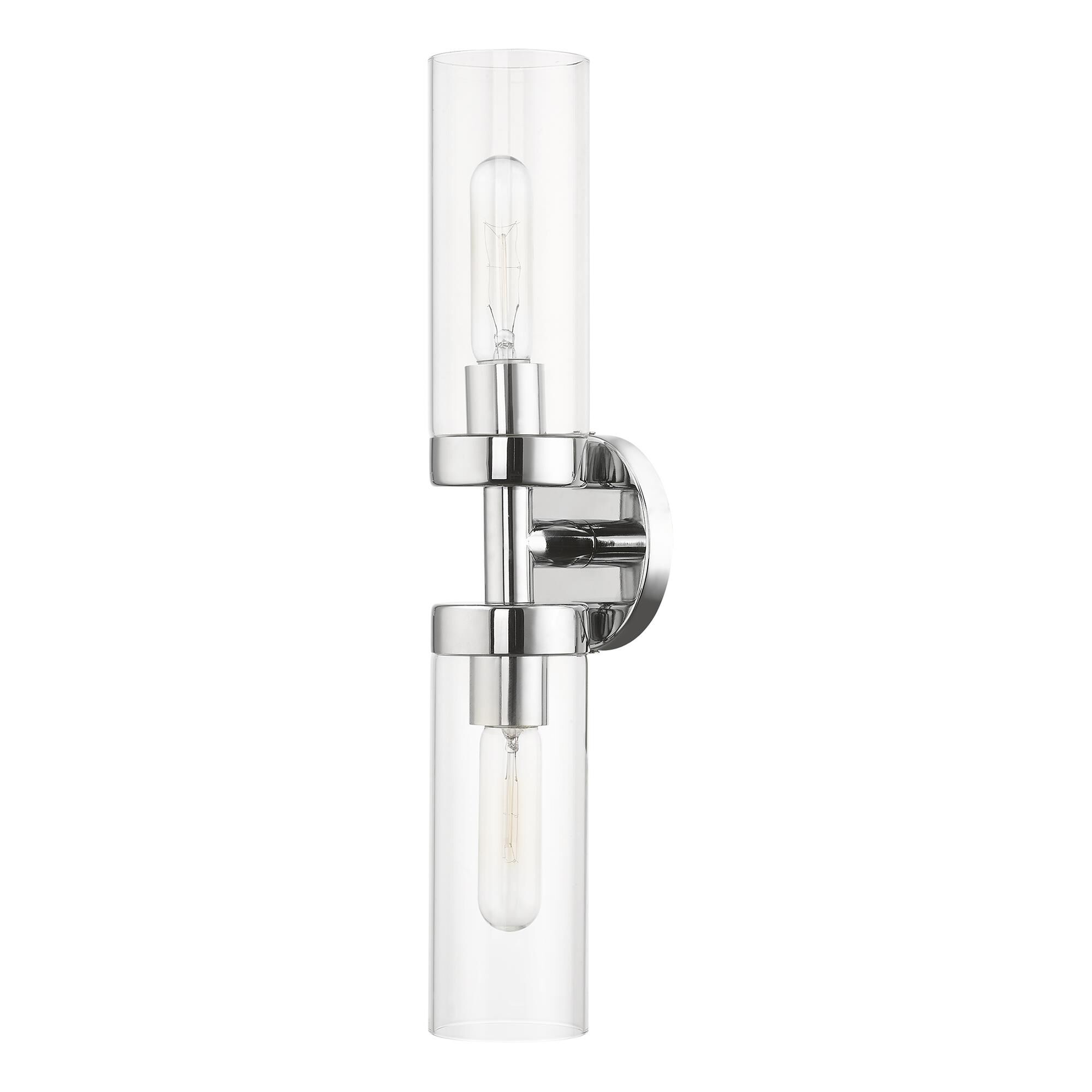 Shown in Polished Chrome finish and Clear glass