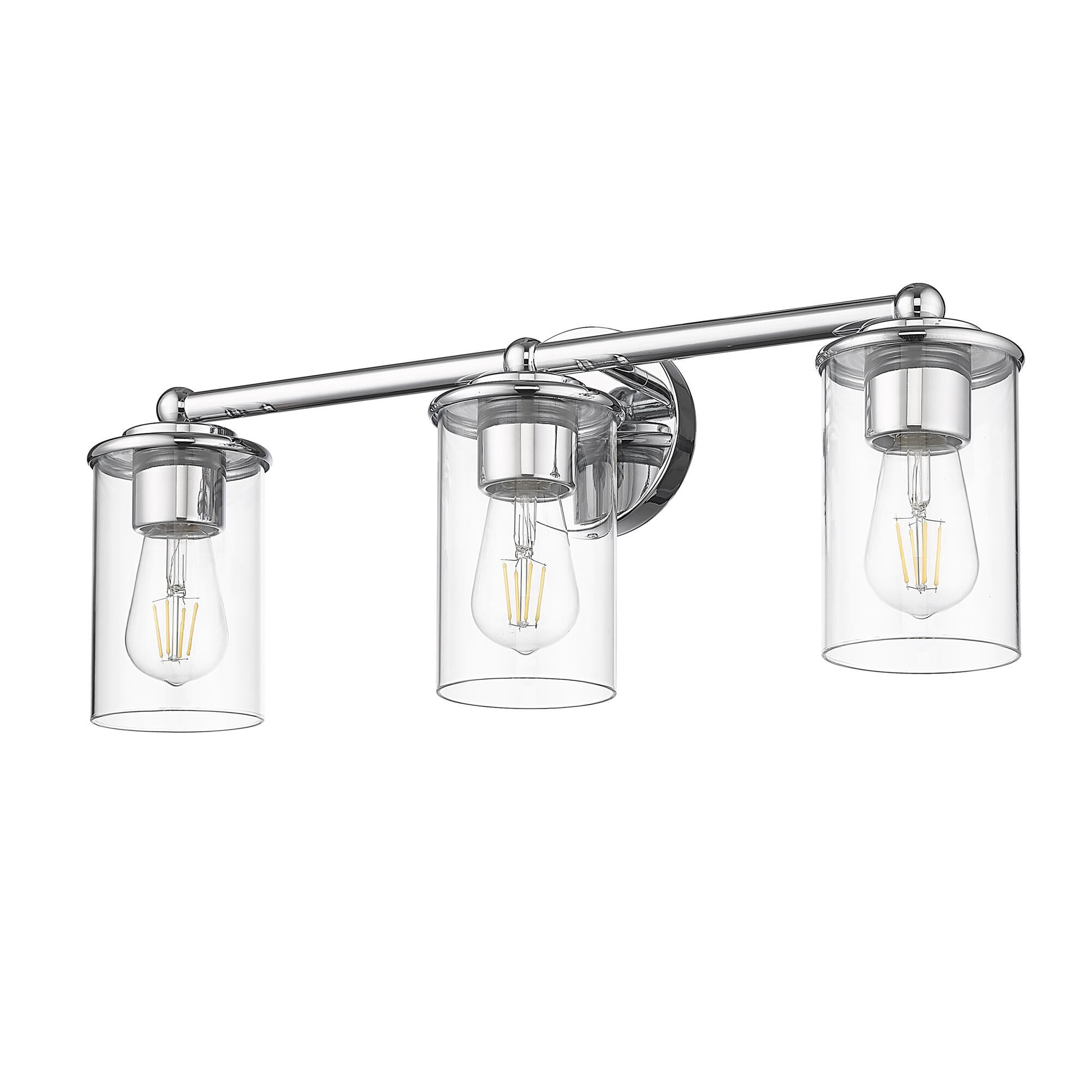 Shown in Chrome  finish and Clear glass