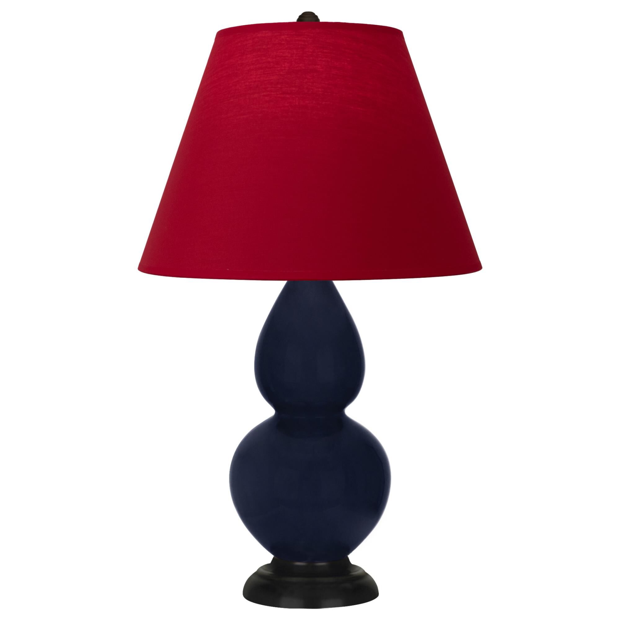 Shown in Midnight Blue finish and Rose Red with Ink Black Lining shade and Deep Patina Bronze accent