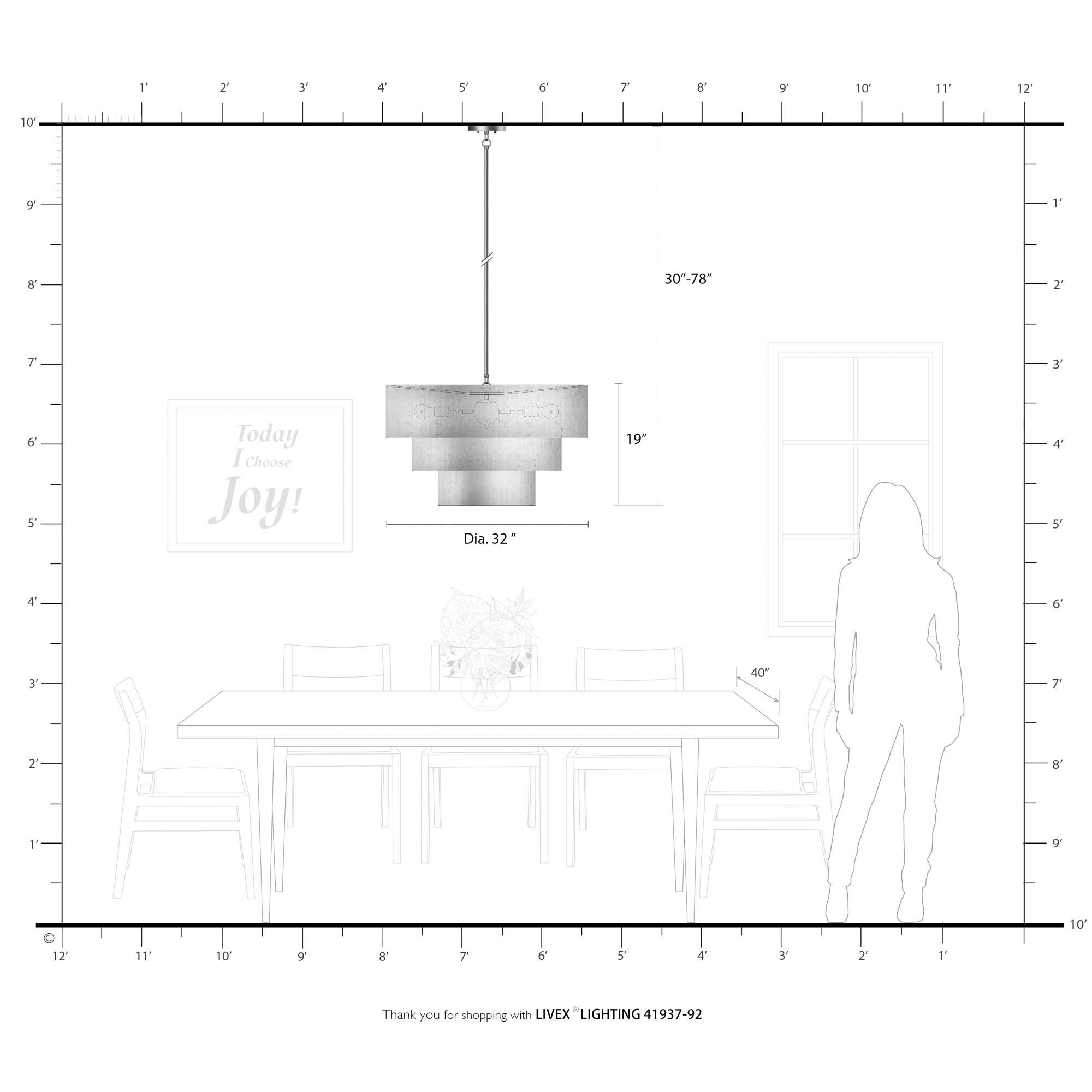 Manorwood 32 Inch Large Pendant by Livex Lighting