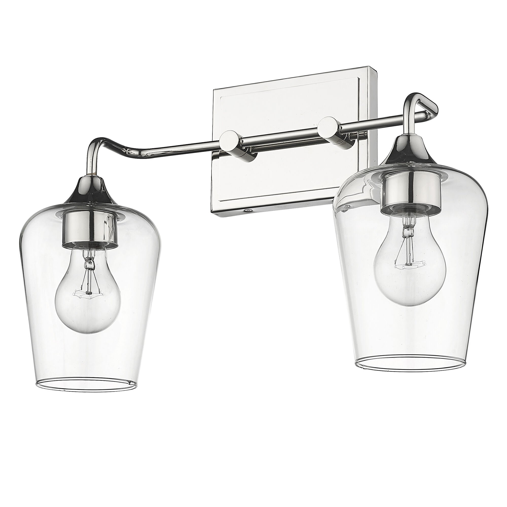Shown in Polished Nickel finish and Clear Glass shade