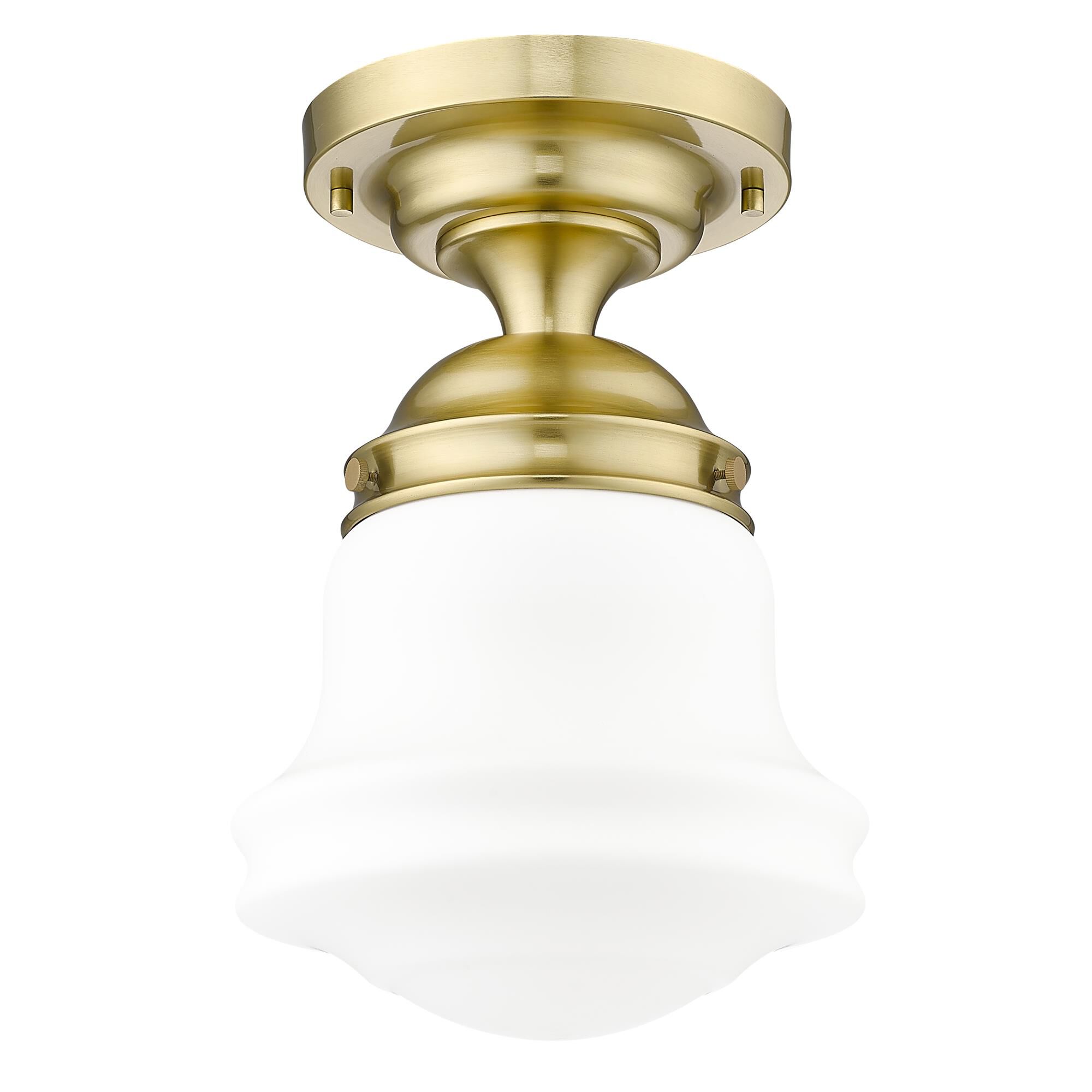 Shown in Luxe Gold finish and Matte Opal glass
