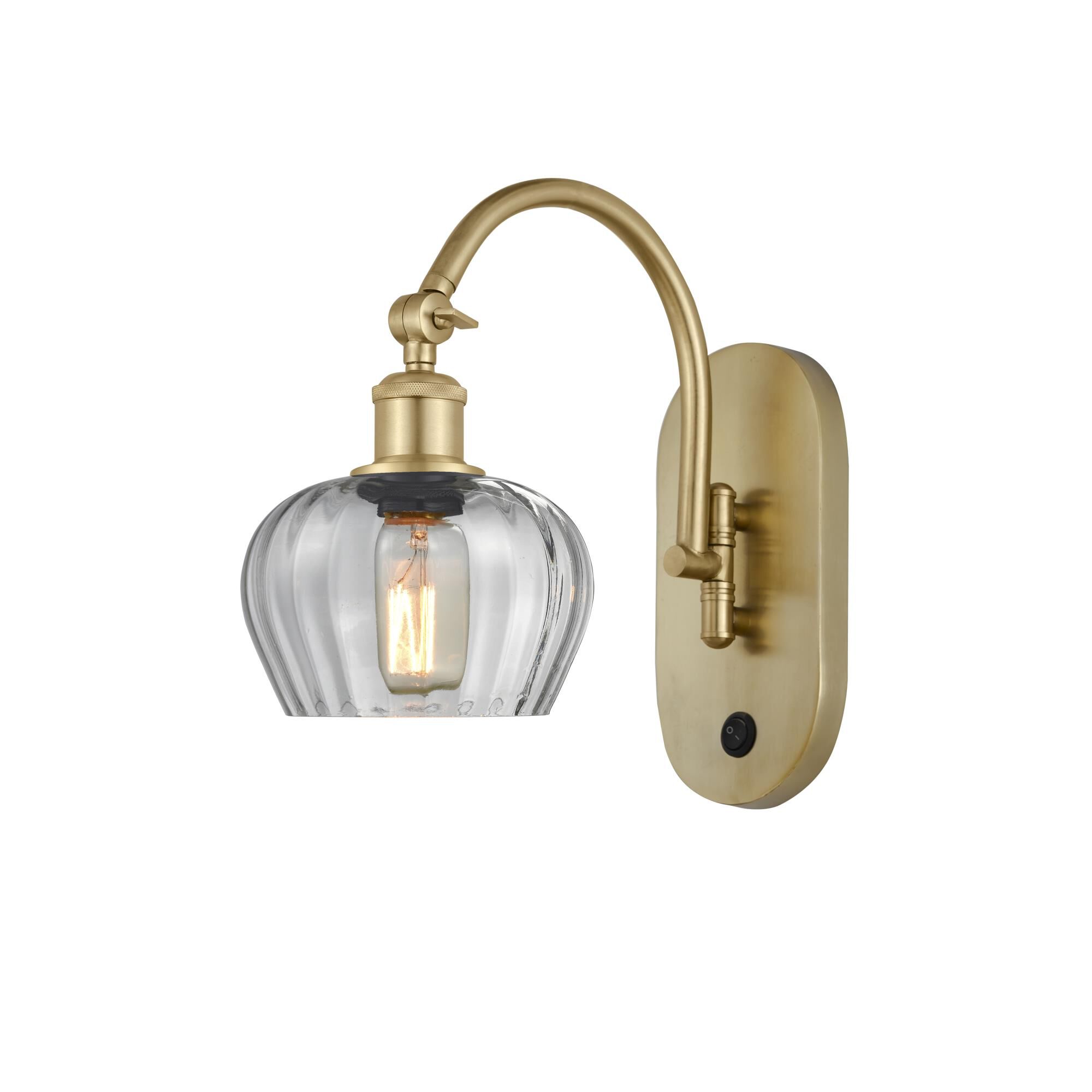 Shown in Satin Gold finish and Clear glass