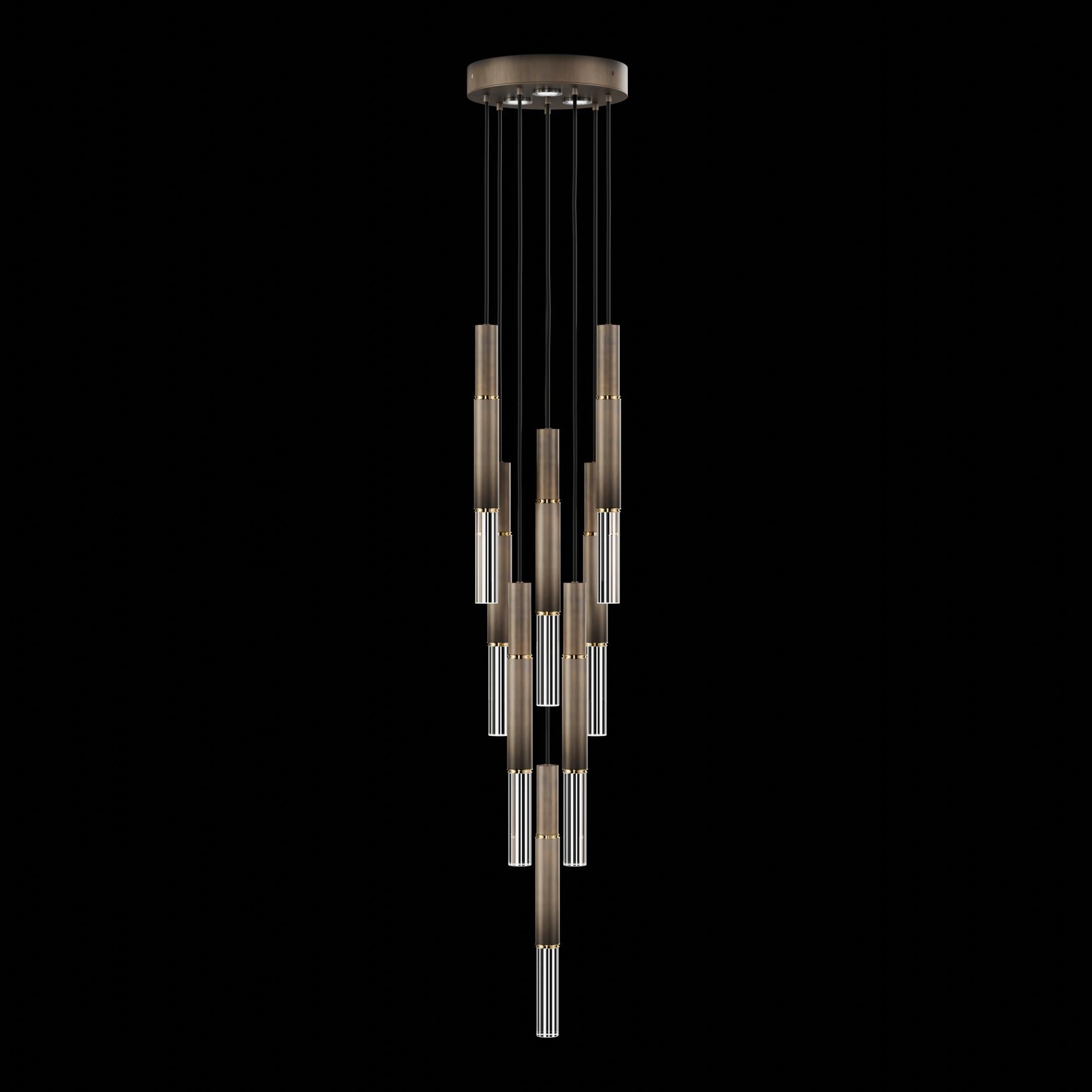 Shown in Bronze finish and True crystal and False glass