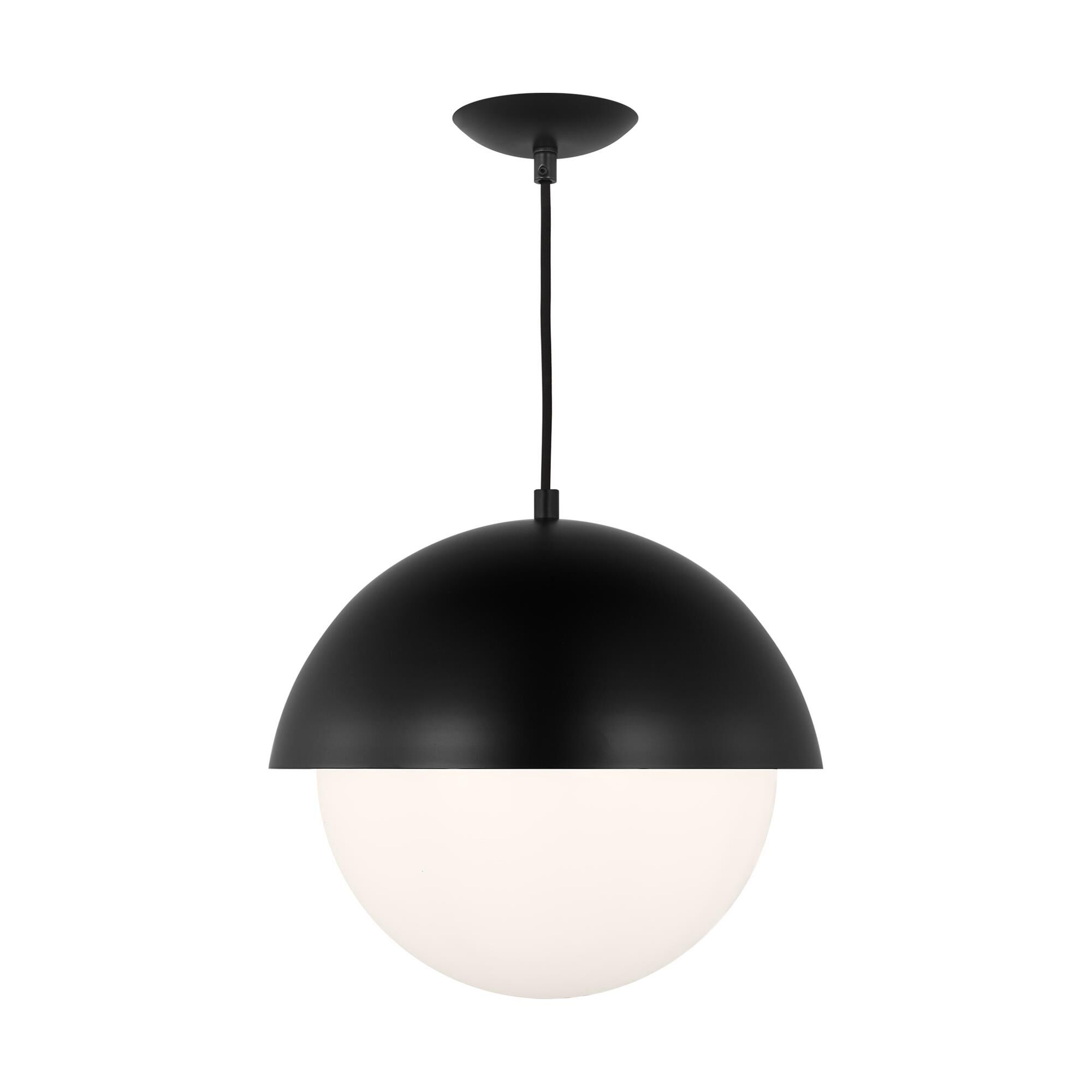 Shown in Midnight Black finish and Opal Glass shade