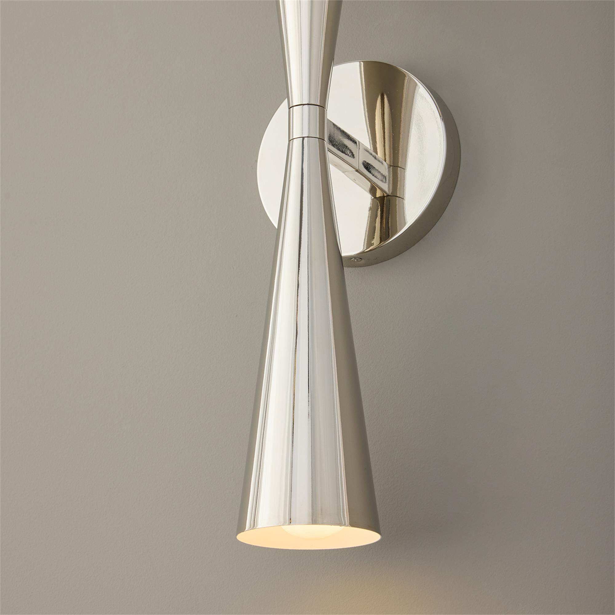 Shown in Polished Nickel finish and Polished Nickel Metal  With White Interior shade
