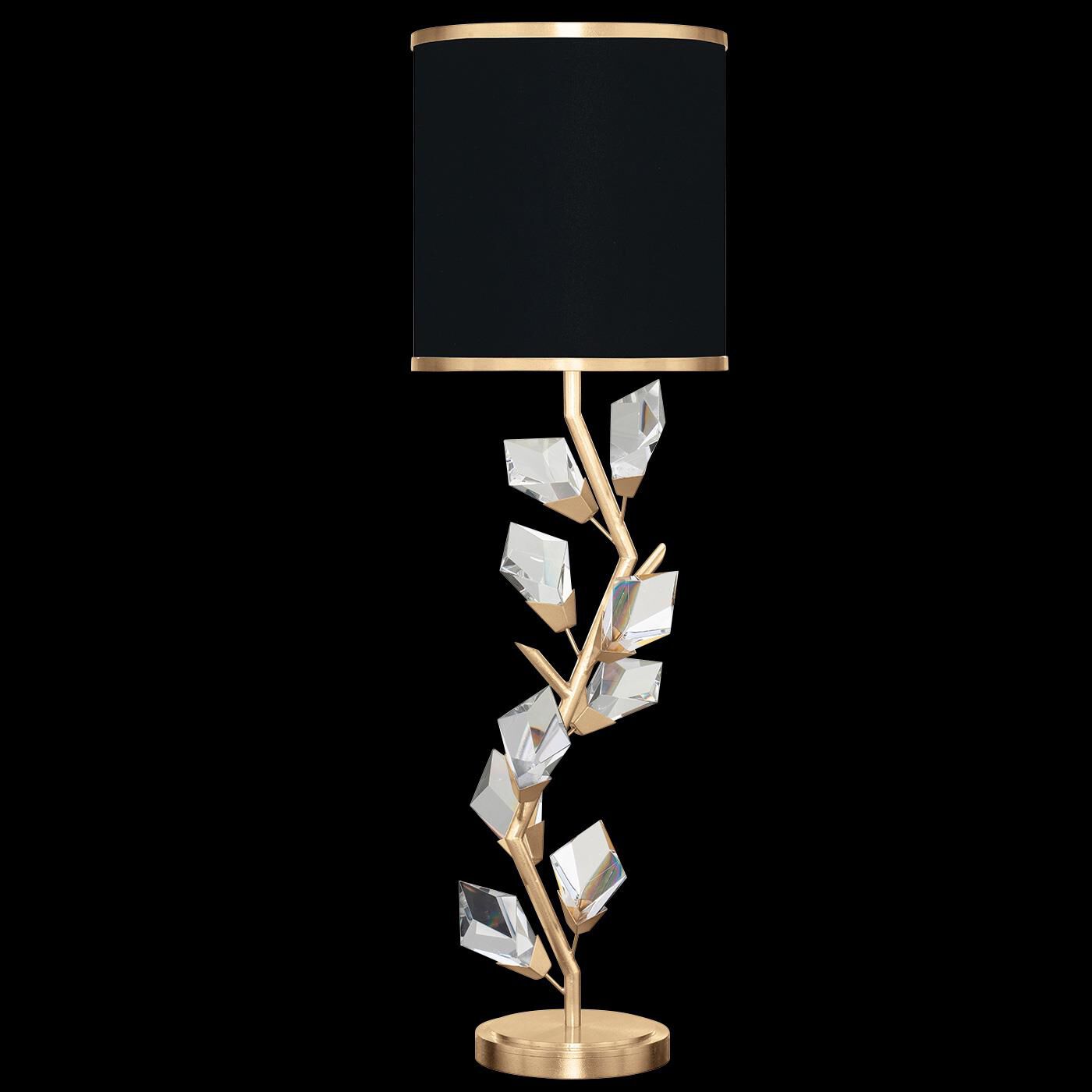 Shown in Gold finish and Black Fabric shade
