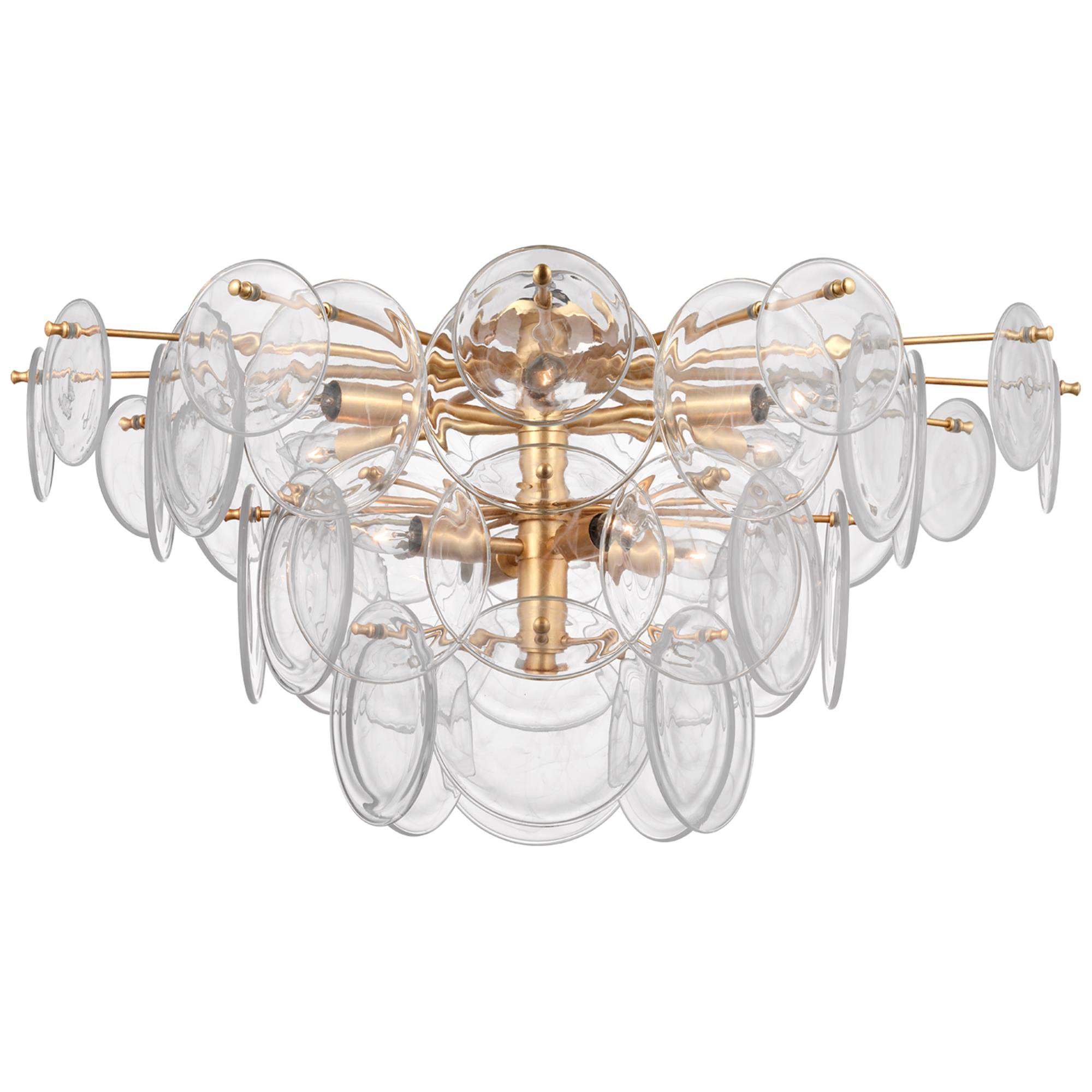 Shown in Gild finish and Clear Strie glass