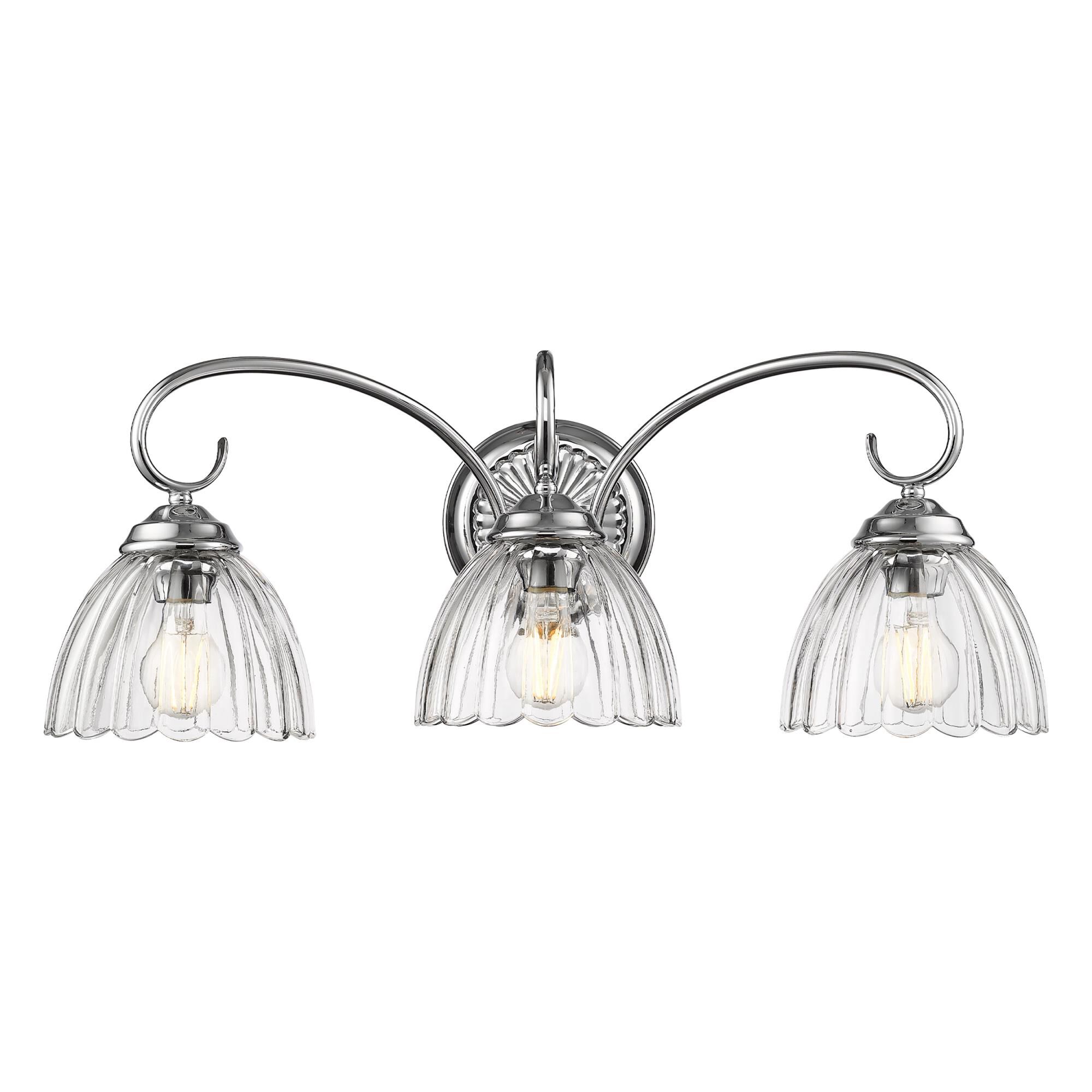 Shown in Chrome finish and Clear glass