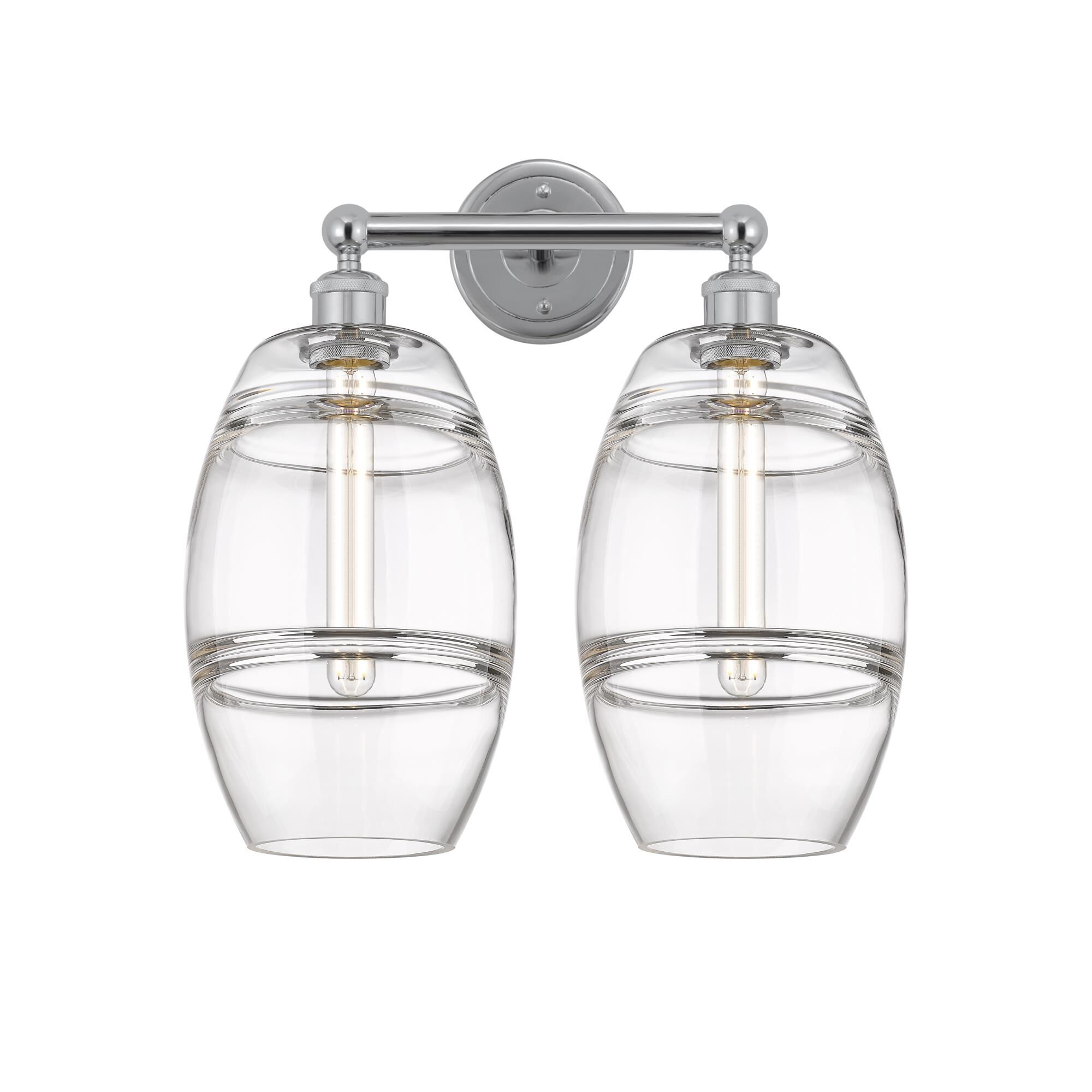 Shown in Polished Chrome finish and Clear glass