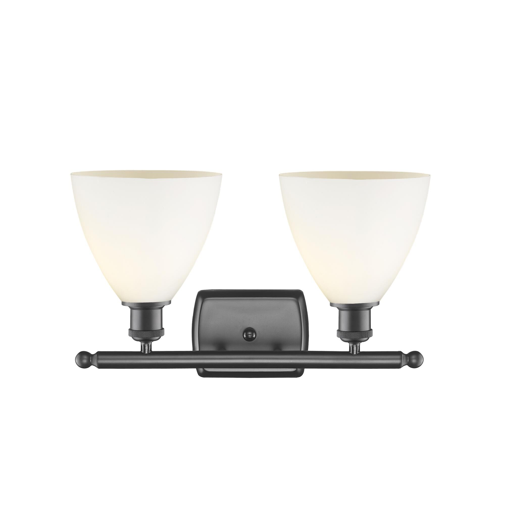 Shown in Oil Rubbed Bronze finish and Cased Matte White Ballston Dome glass and No Shade shade