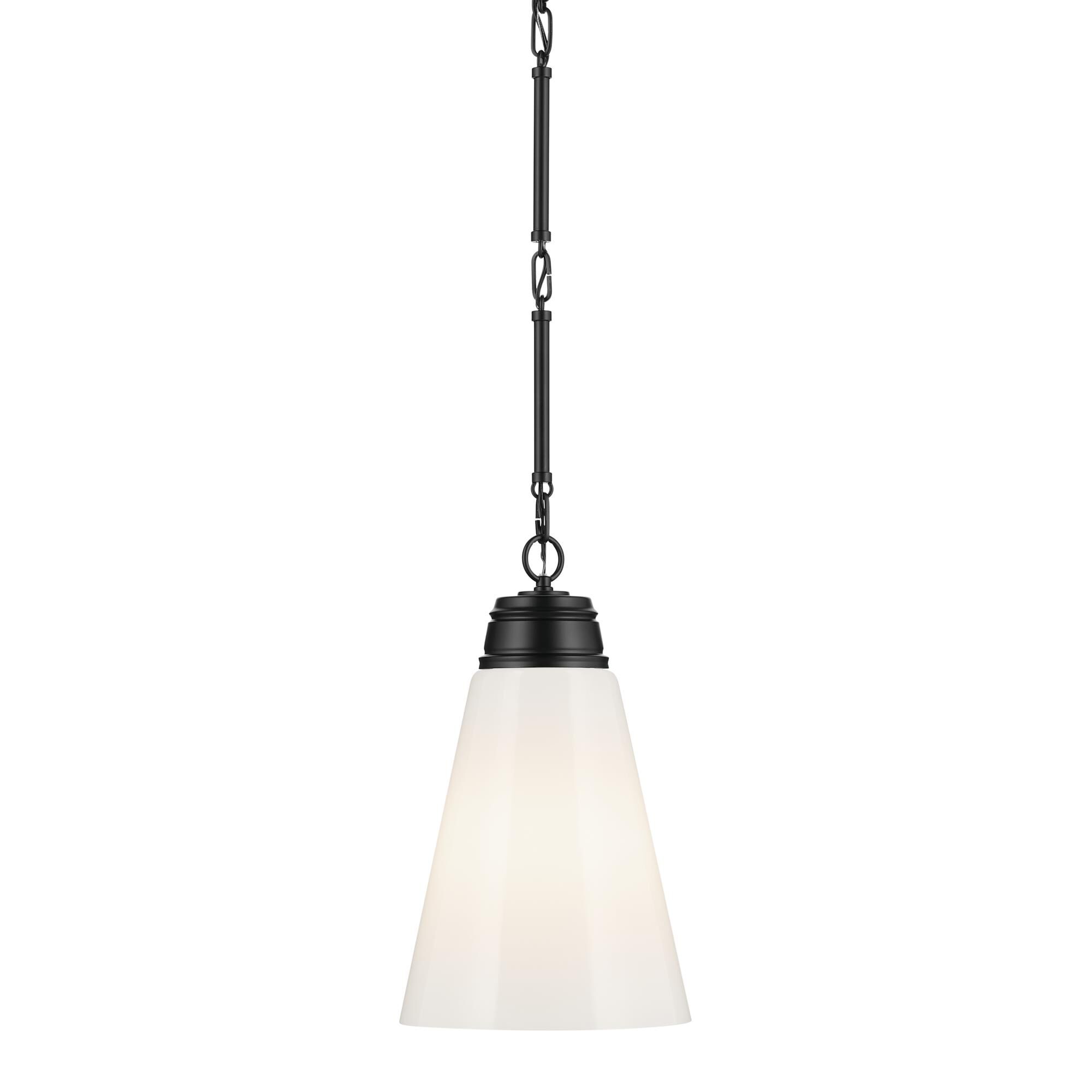 Shown in Black finish and Opal glass