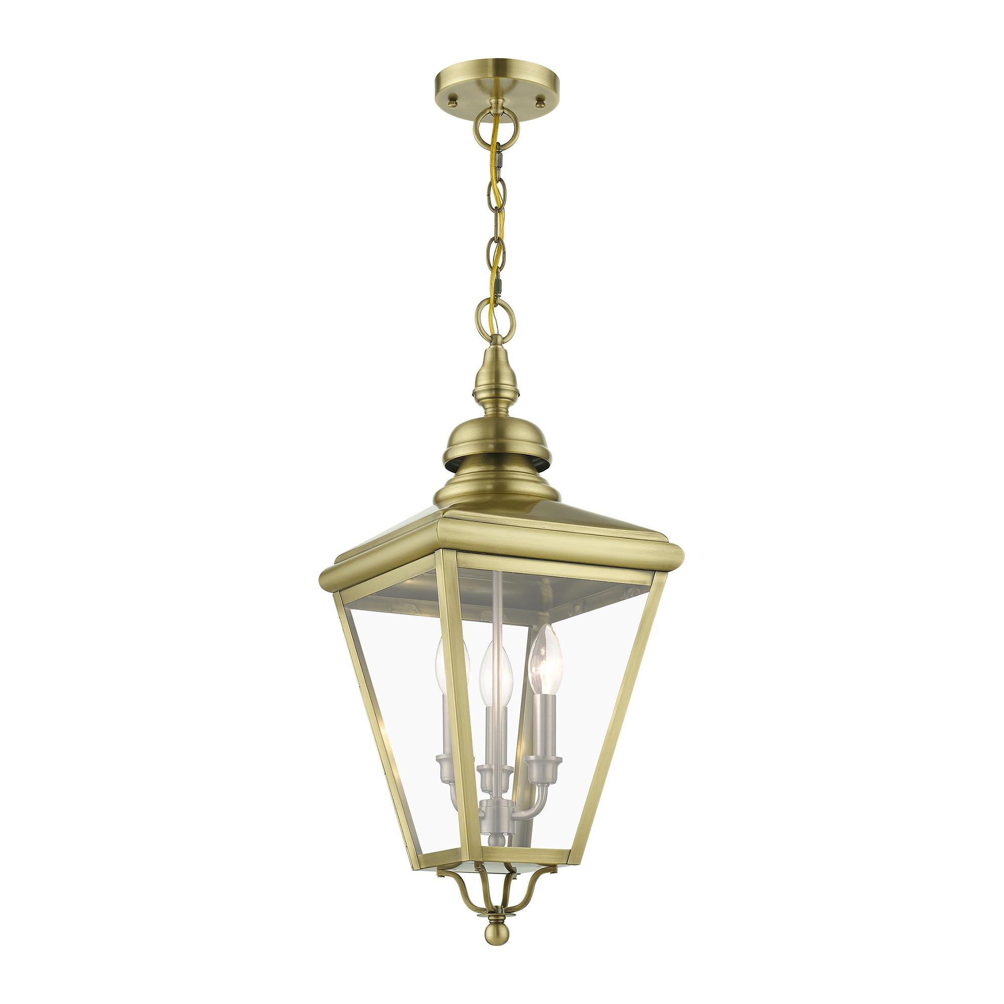 Shown in Antique Brass With Brushed Nickel Cluster finish and Clear glass